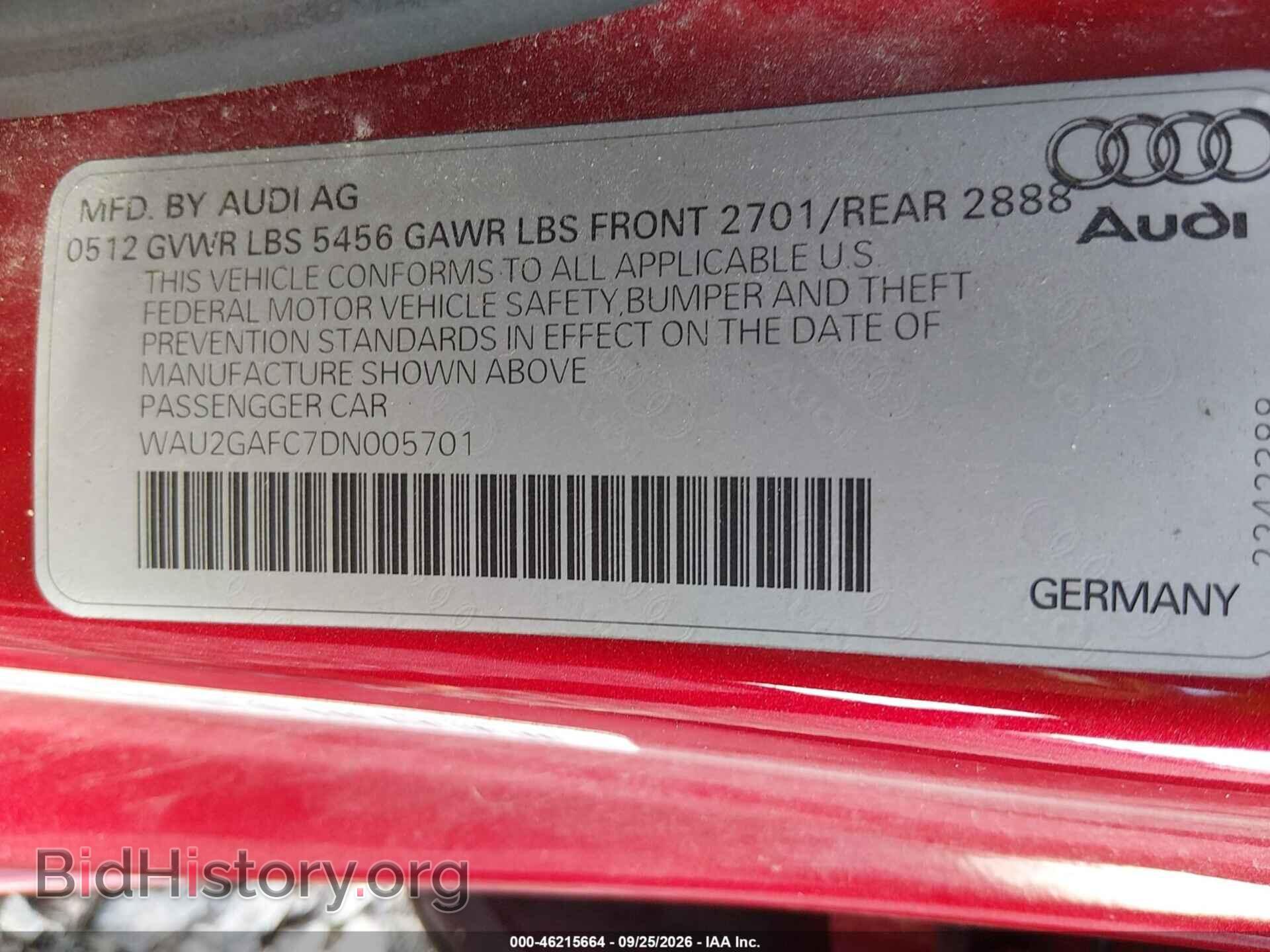 2013 AUDI A7 - VIN: WAU2GAFC7DN005701 - Photo 9
