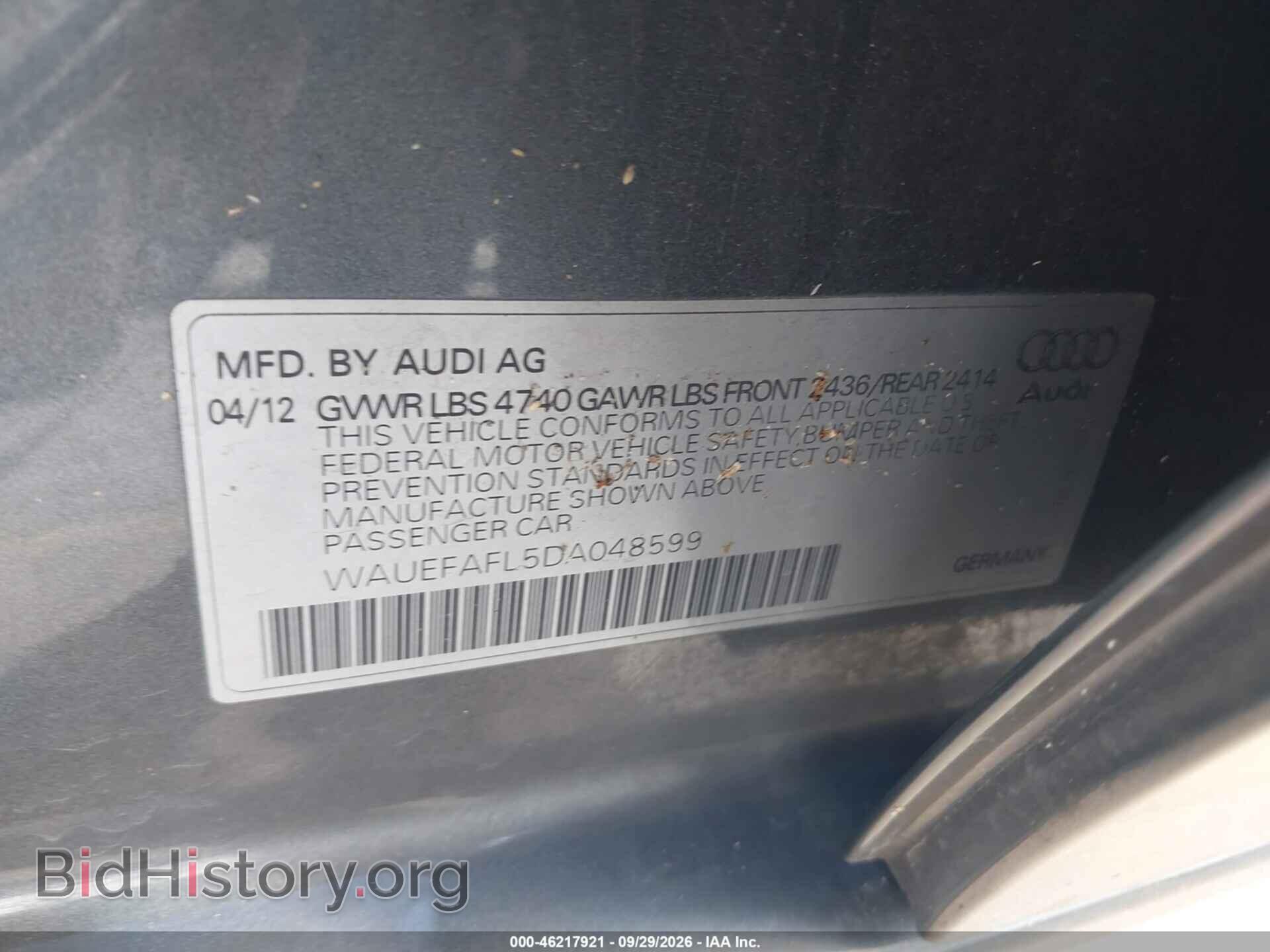 2013 AUDI A4 - VIN: WAUEFAFL5DA048599 - Photo 9