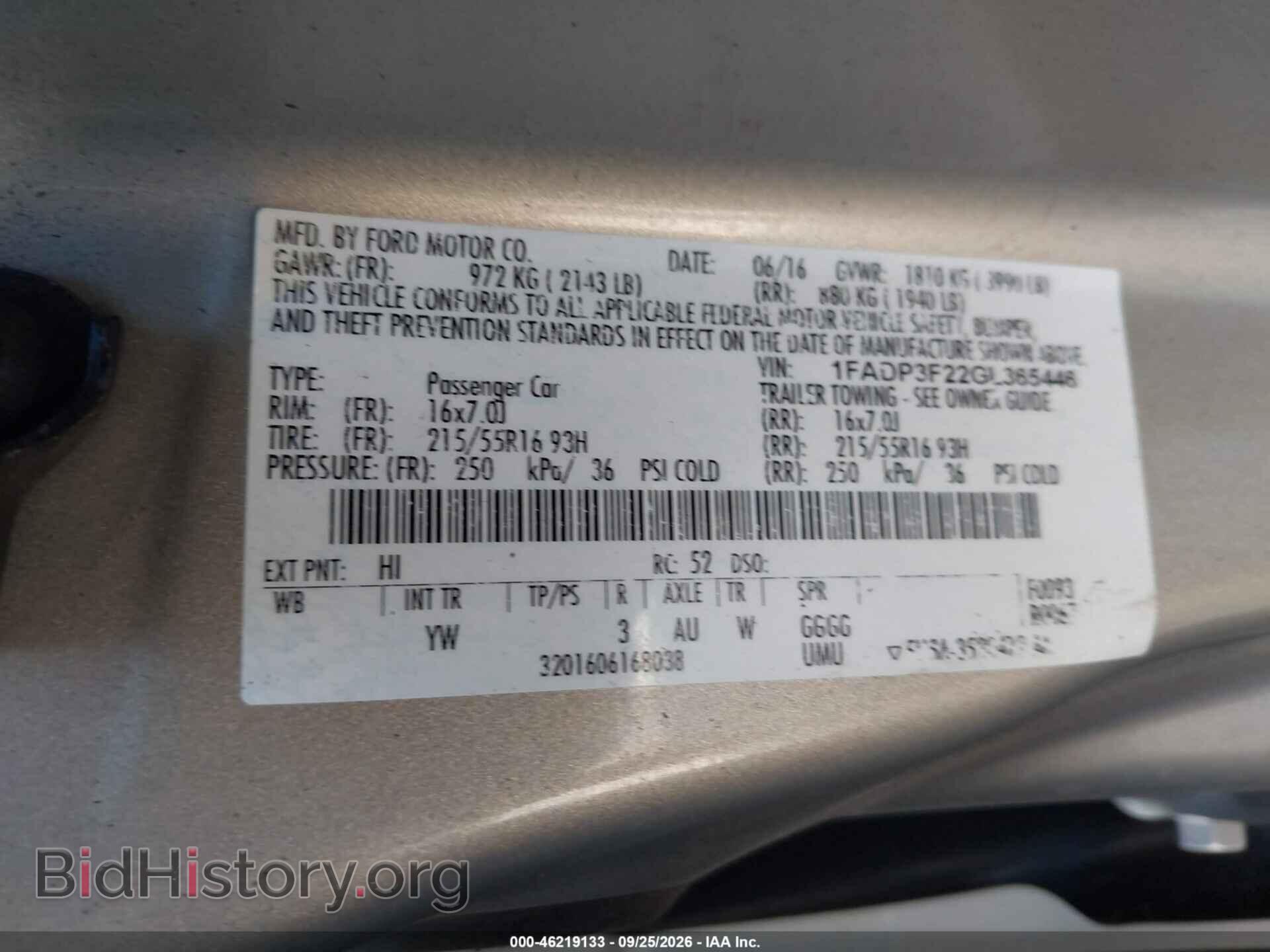 2016 FORD FOCUS - VIN: 1FADP3F22GL365446 - Фото 9