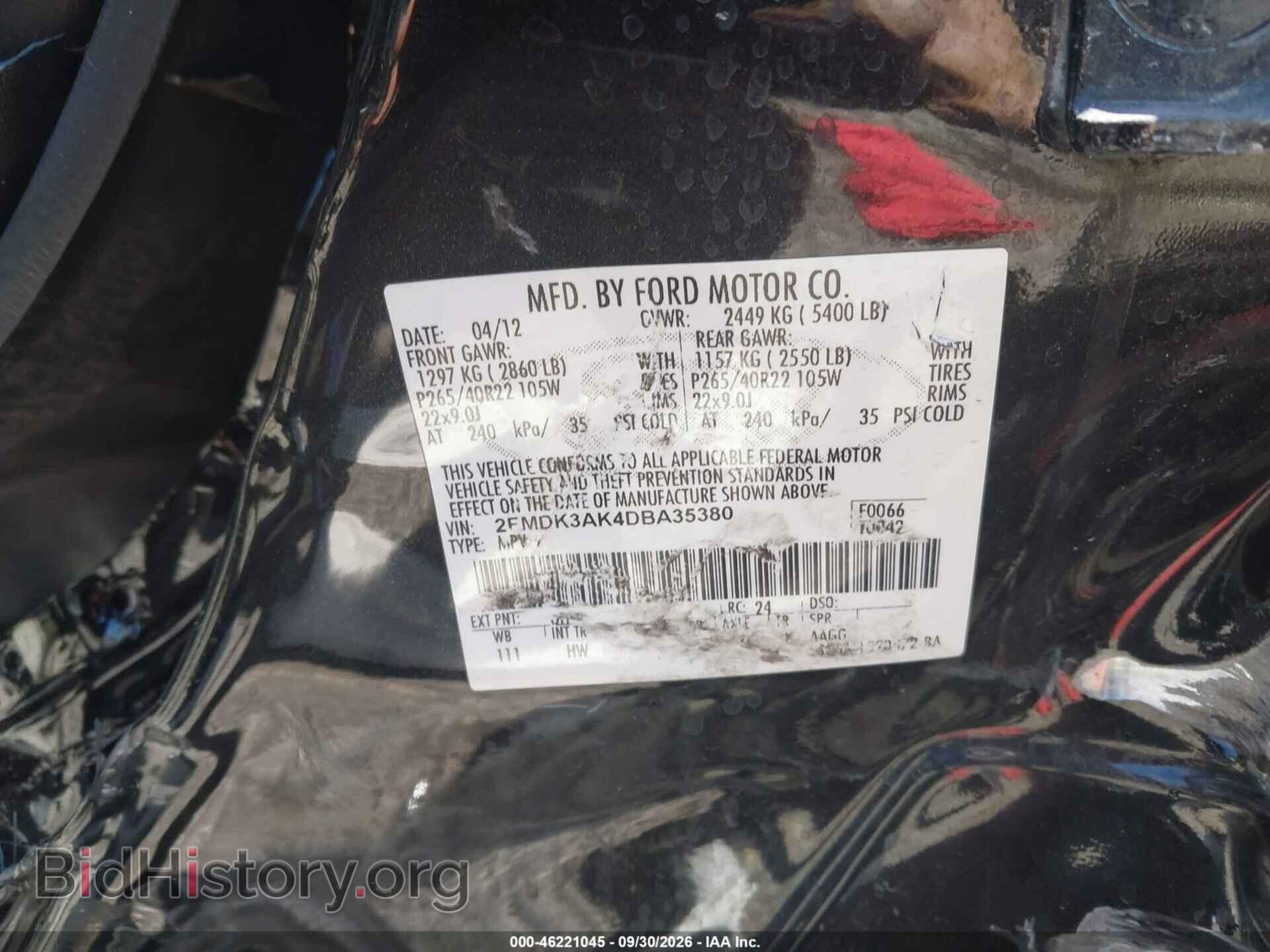 2013 FORD EDGE - VIN: 2FMDK3AK4DBA35380 - Photo 9