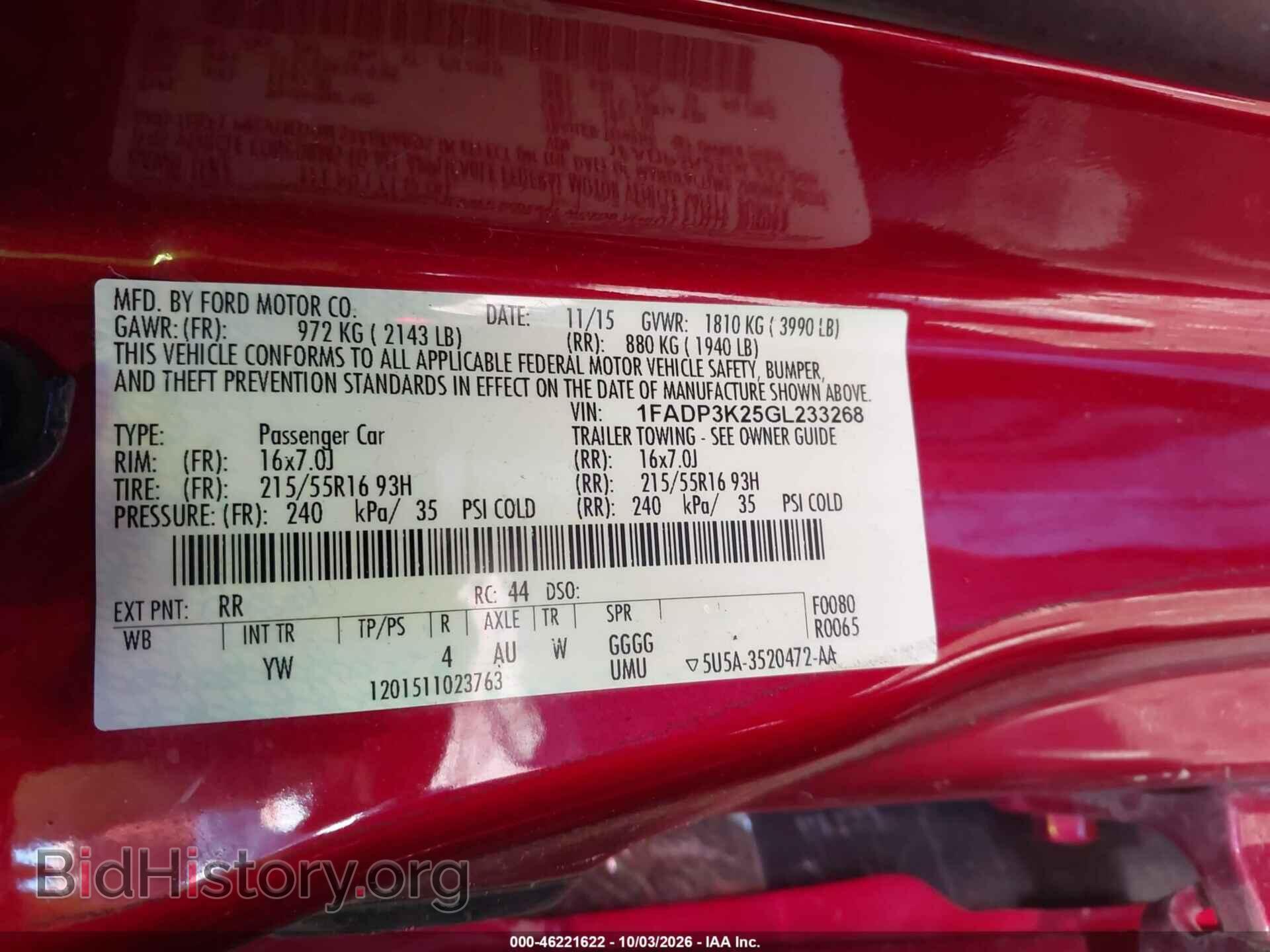 2016 FORD FOCUS - VIN: 1FADP3K25GL233268 - Photo 9