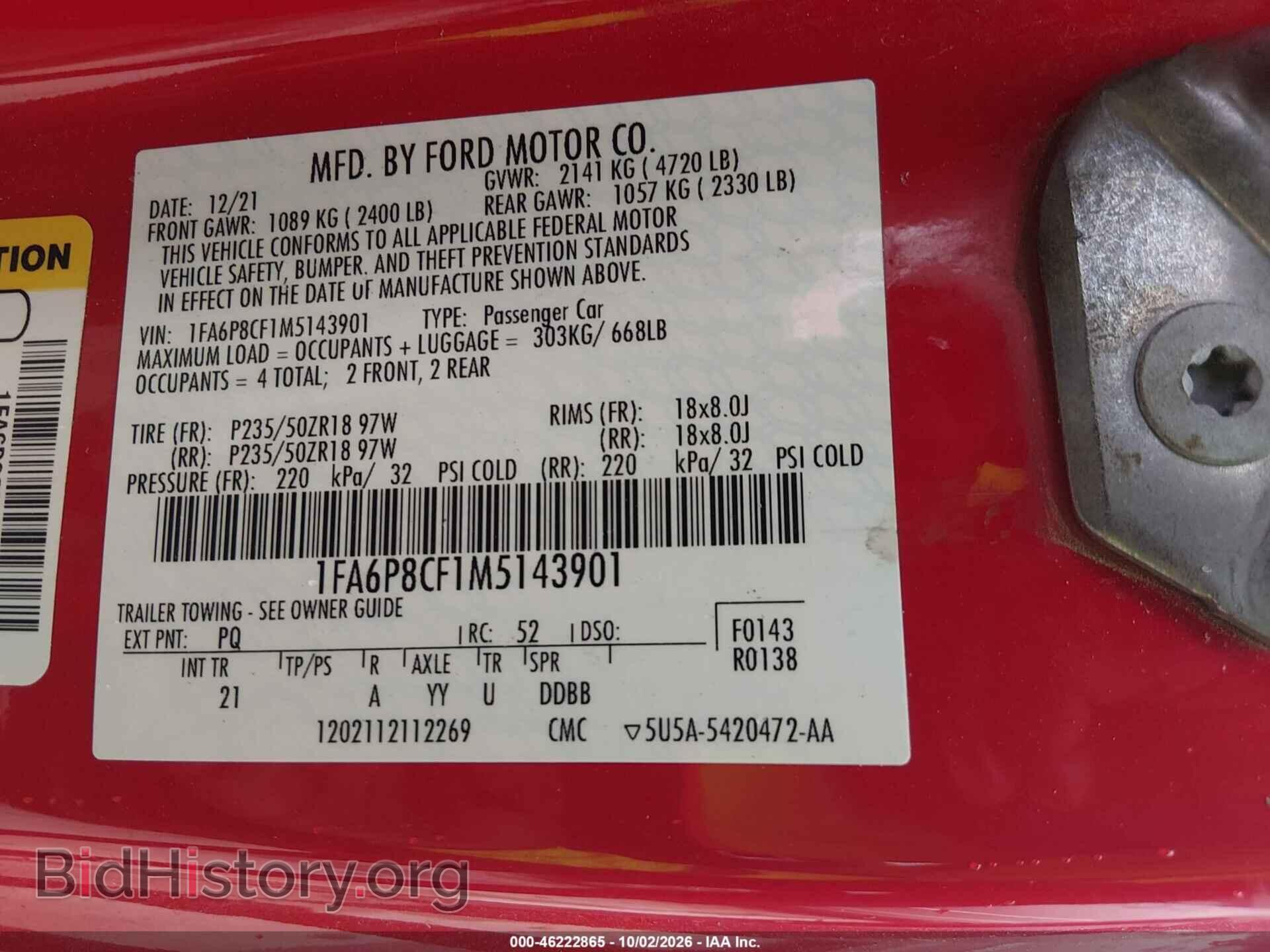 2021 FORD MUSTANG - VIN: 1FA6P8CF1M5143901 - Photo 9