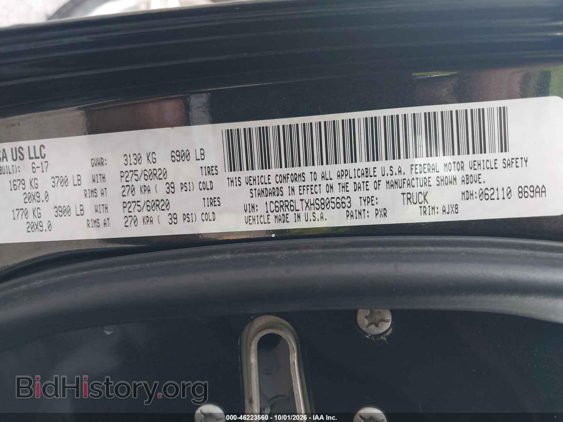 2017 RAM 1500 - VIN: 1C6RR6LTXHS805663 - Фото 9