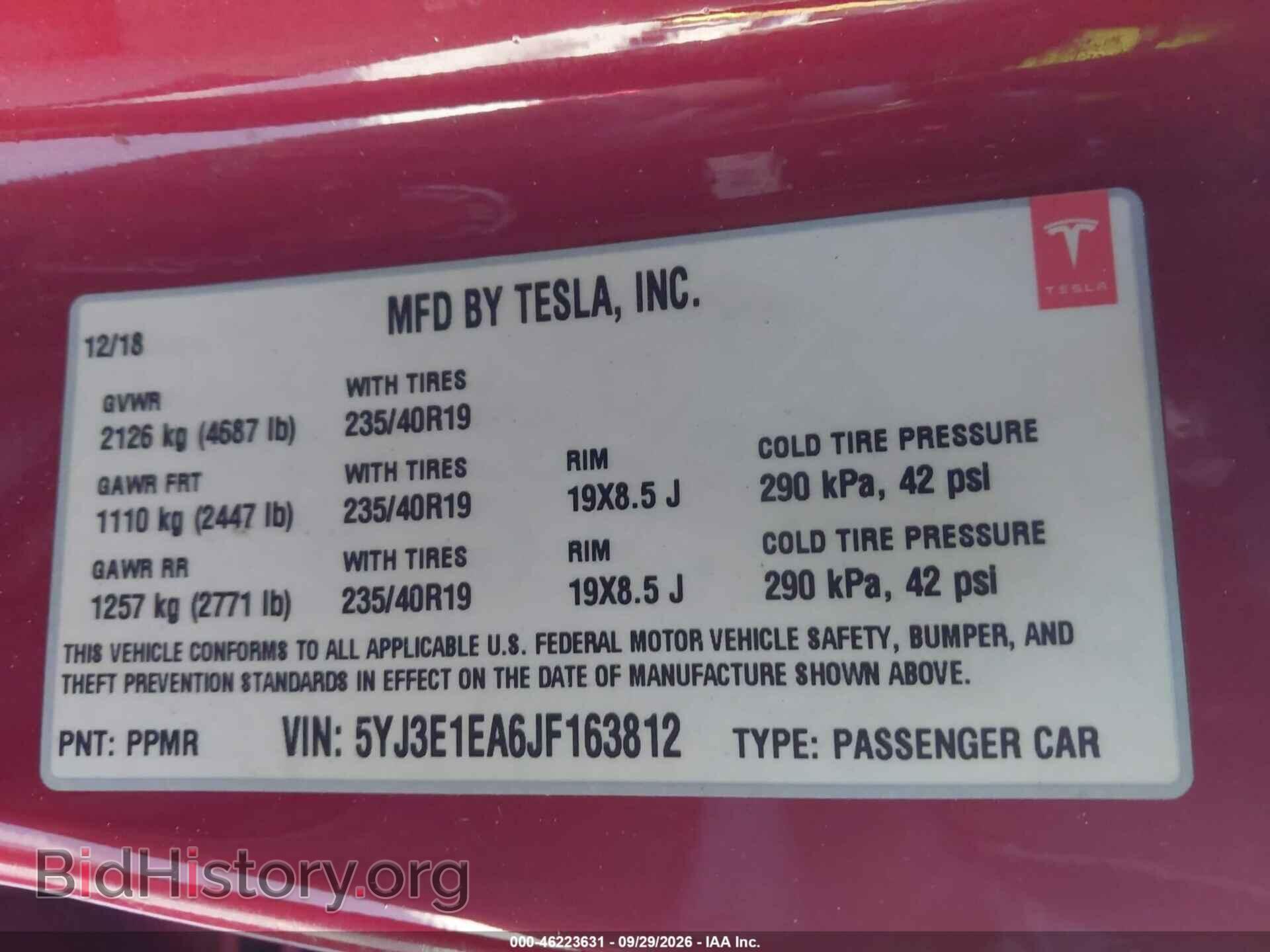 2018 TESLA MODEL 3 - VIN: 5YJ3E1EA6JF163812 - Photo 9