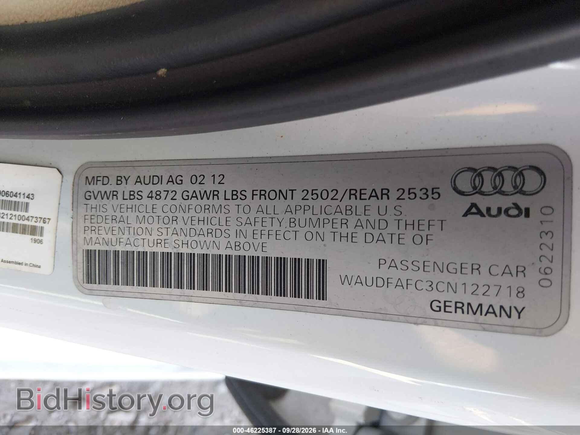 2012 AUDI A6 - VIN: WAUDFAFC3CN122718 - Photo 9