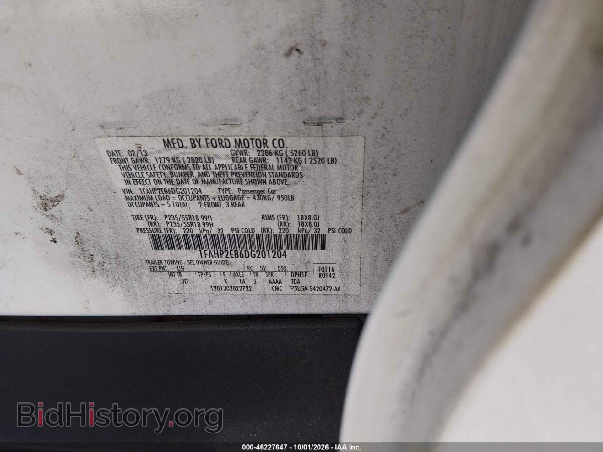 2013 FORD TAURUS - VIN: 1FAHP2E86DG201204 - Photo 9