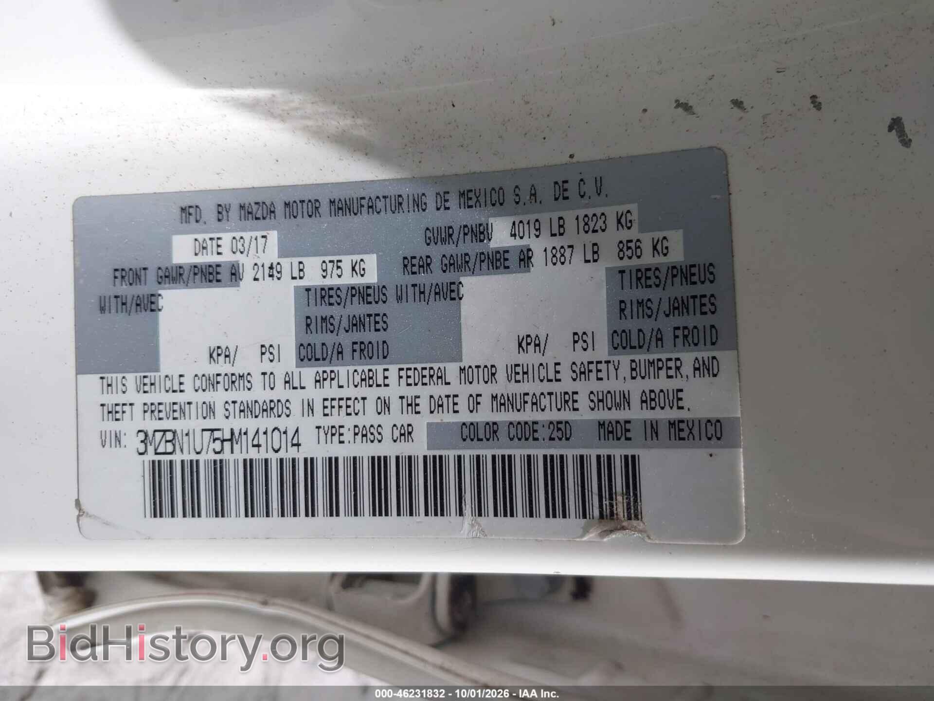 2017 MAZDA MAZDA3 - VIN: 3MZBN1U75HM141014 - Photo 9