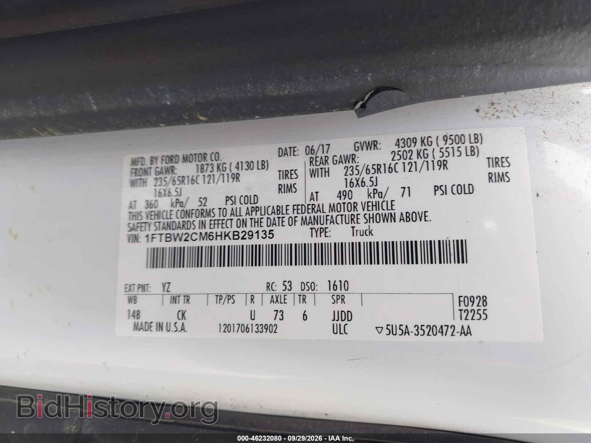2017 FORD TRANSIT-350 - VIN: 1FTBW2CM6HKB29135 - Photo 9