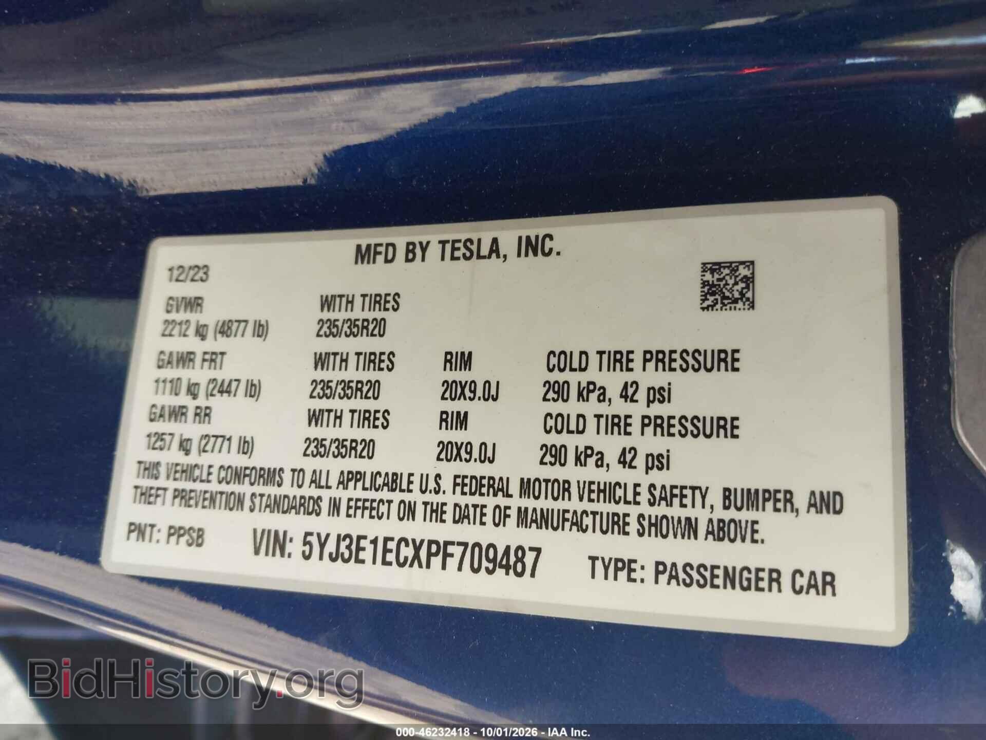 2023 TESLA MODEL 3 - VIN: 5YJ3E1ECXPF709487 - Фото 9