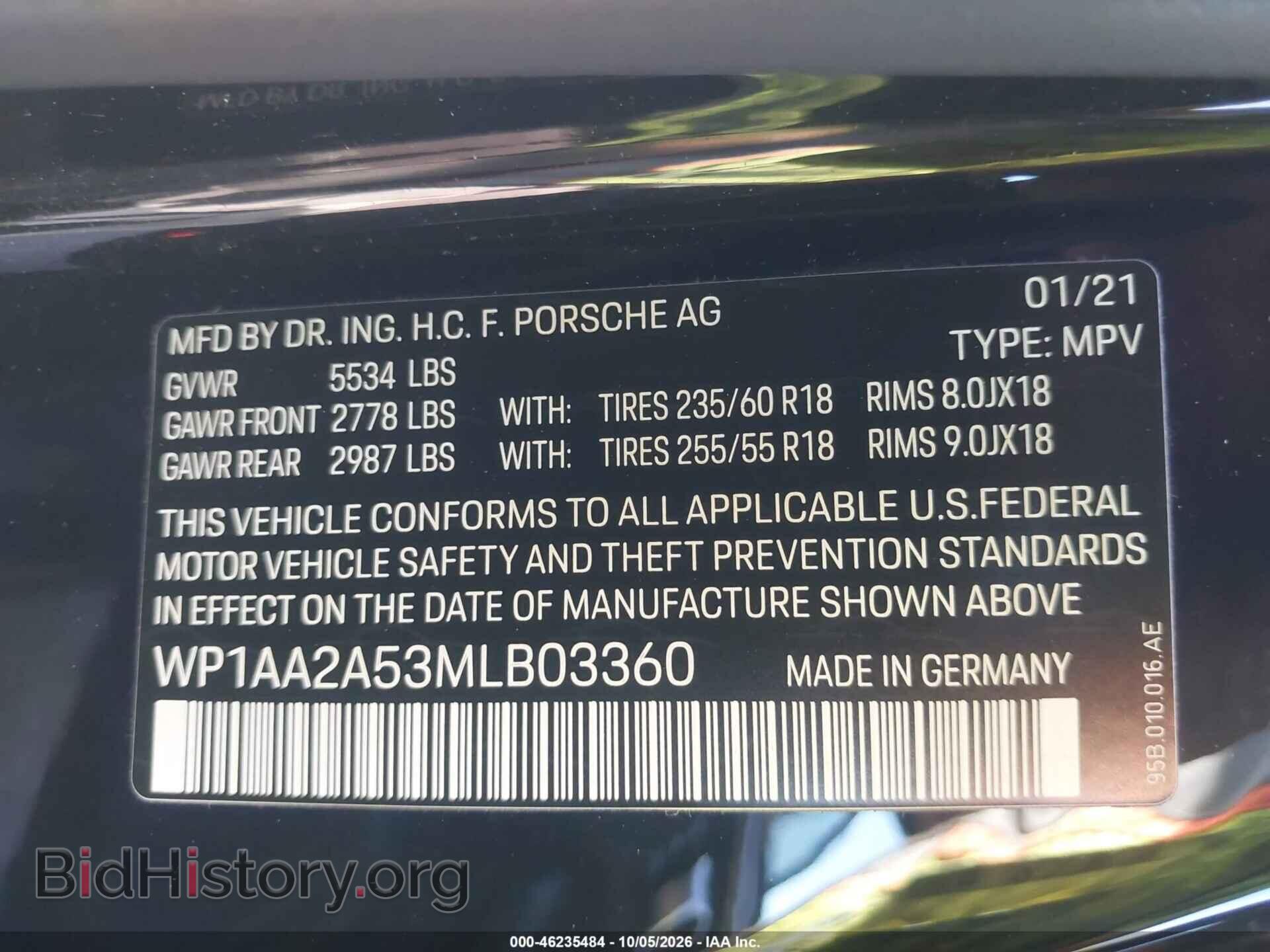 2021 PORSCHE MACAN - VIN: WP1AA2A53MLB03360 - Photo 9