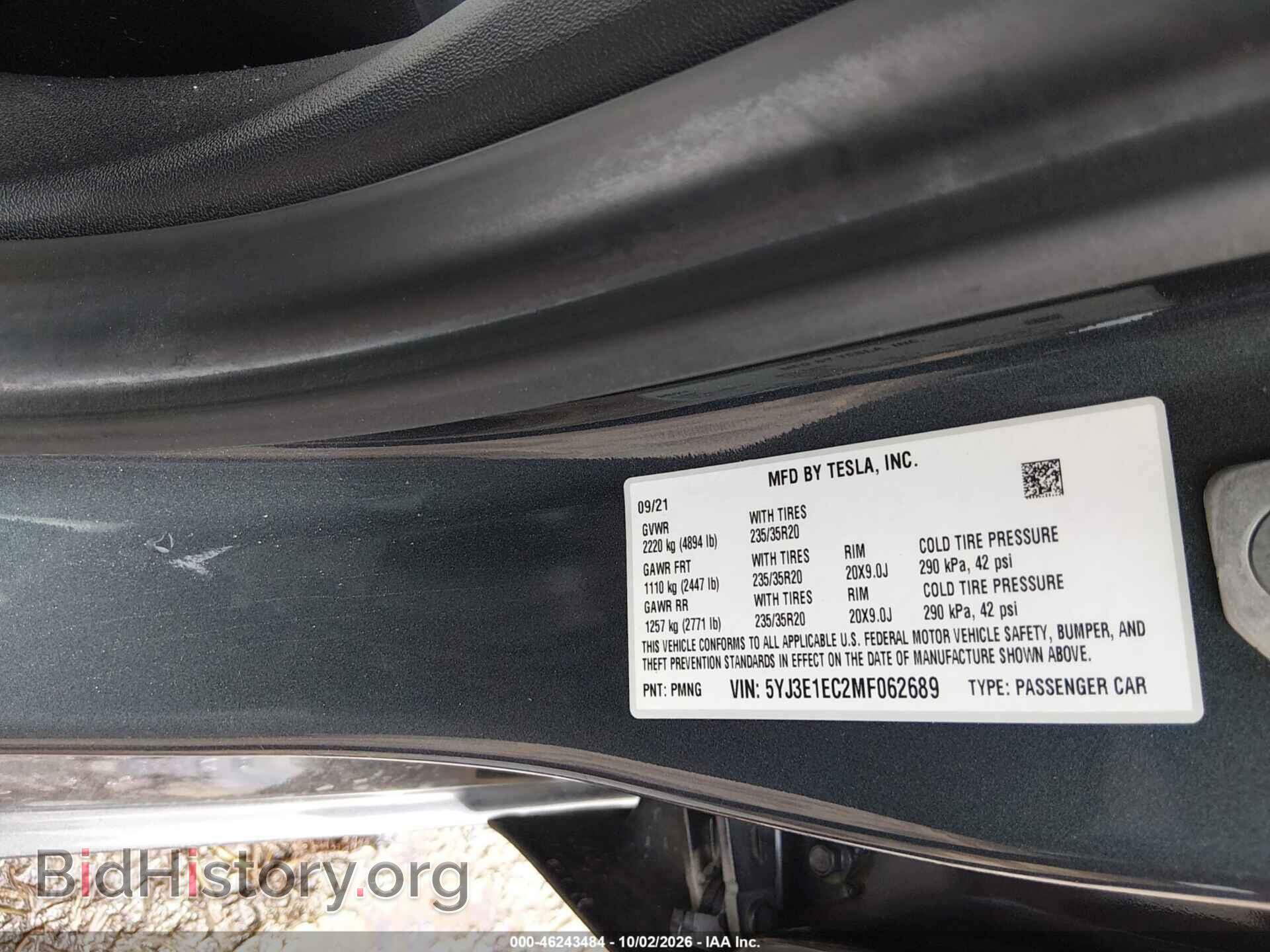 2021 TESLA MODEL 3 - VIN: 5YJ3E1EC2MF062689 - Photo 9