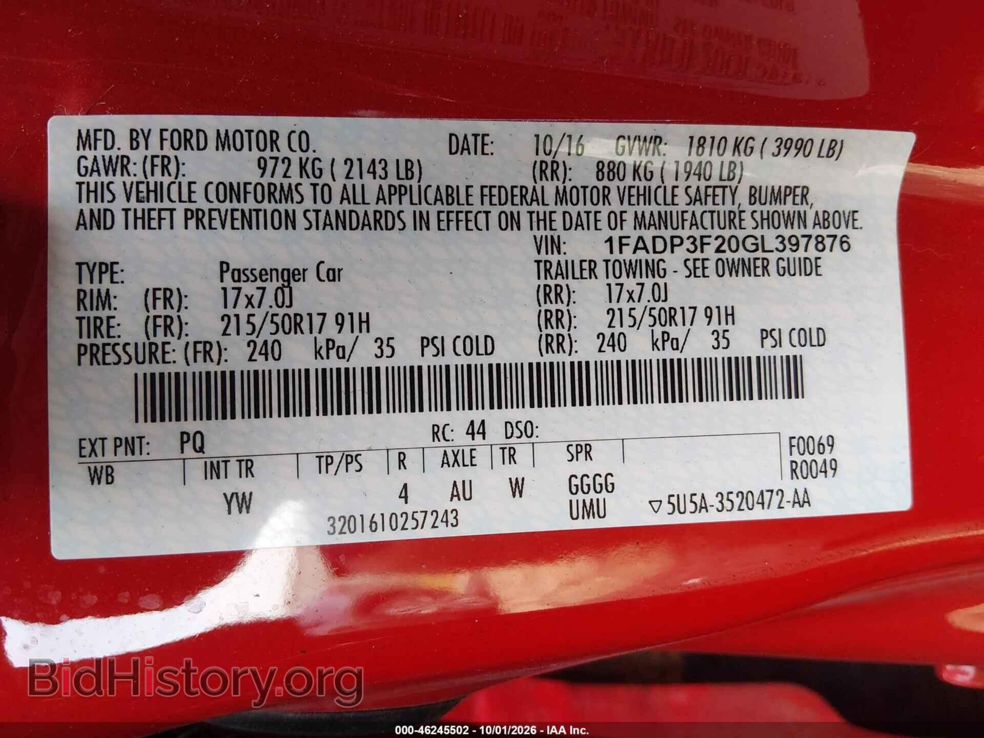 2016 FORD FOCUS - VIN: 1FADP3F20GL397876 - Photo 9
