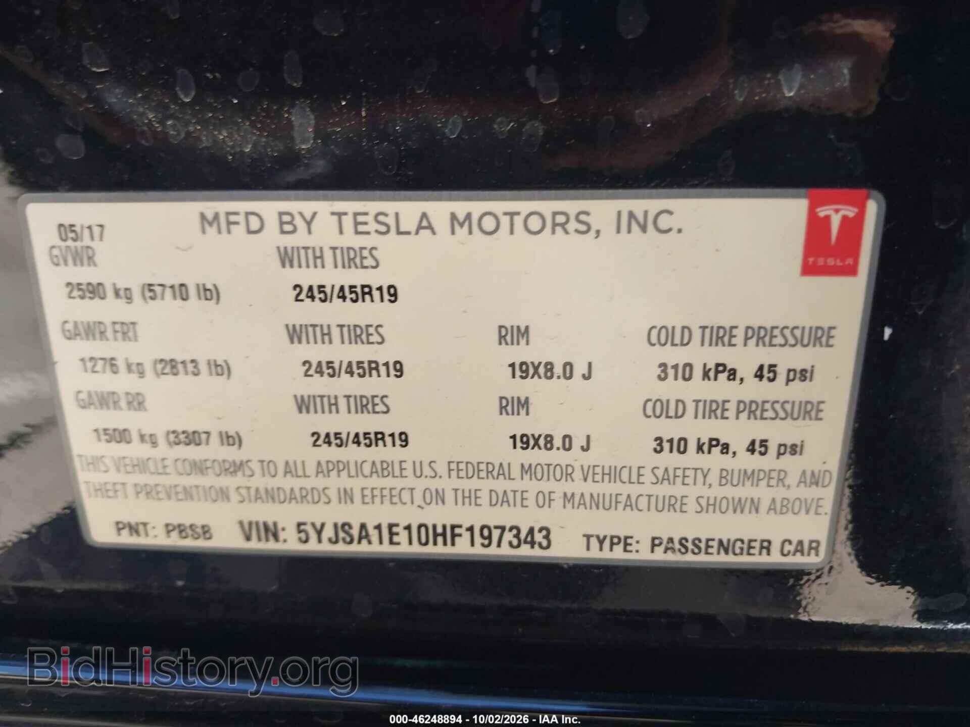2017 TESLA MODEL S - VIN: 5YJSA1E10HF197343 - Photo 9
