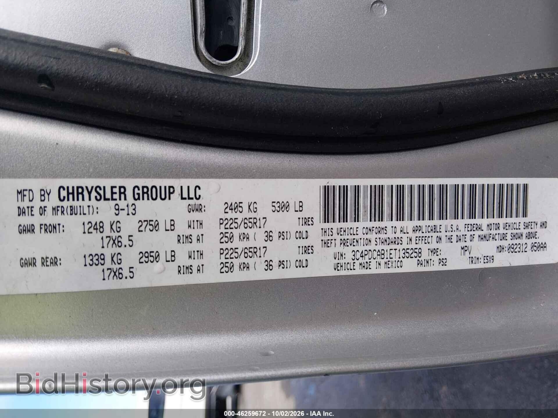 2014 DODGE JOURNEY - VIN: 3C4PDCAB1ET135258 - Photo 9