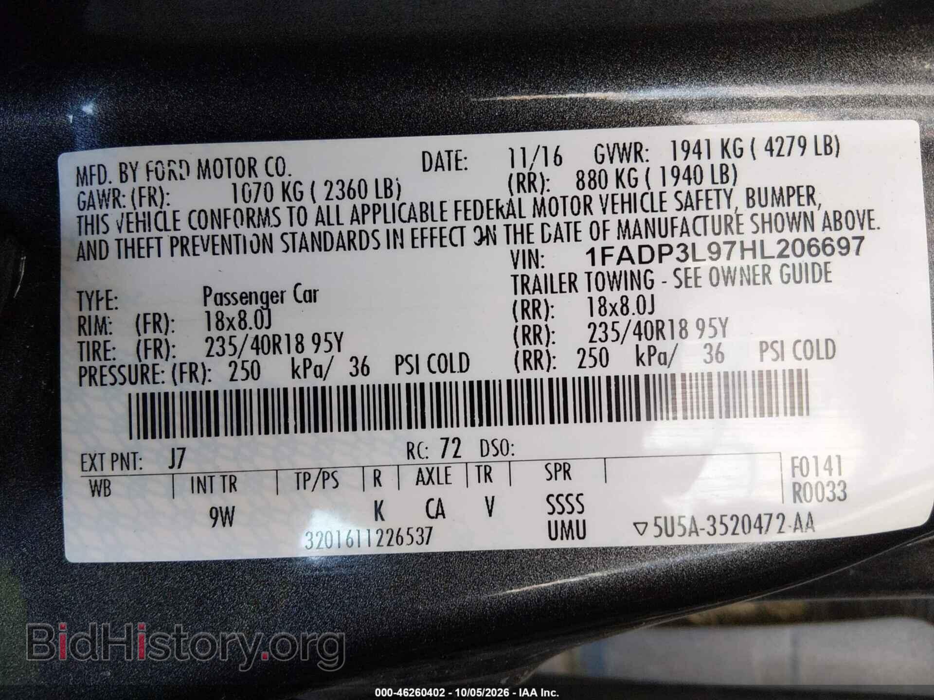 2017 FORD FOCUS ST - VIN: 1FADP3L97HL206697 - Photo 9