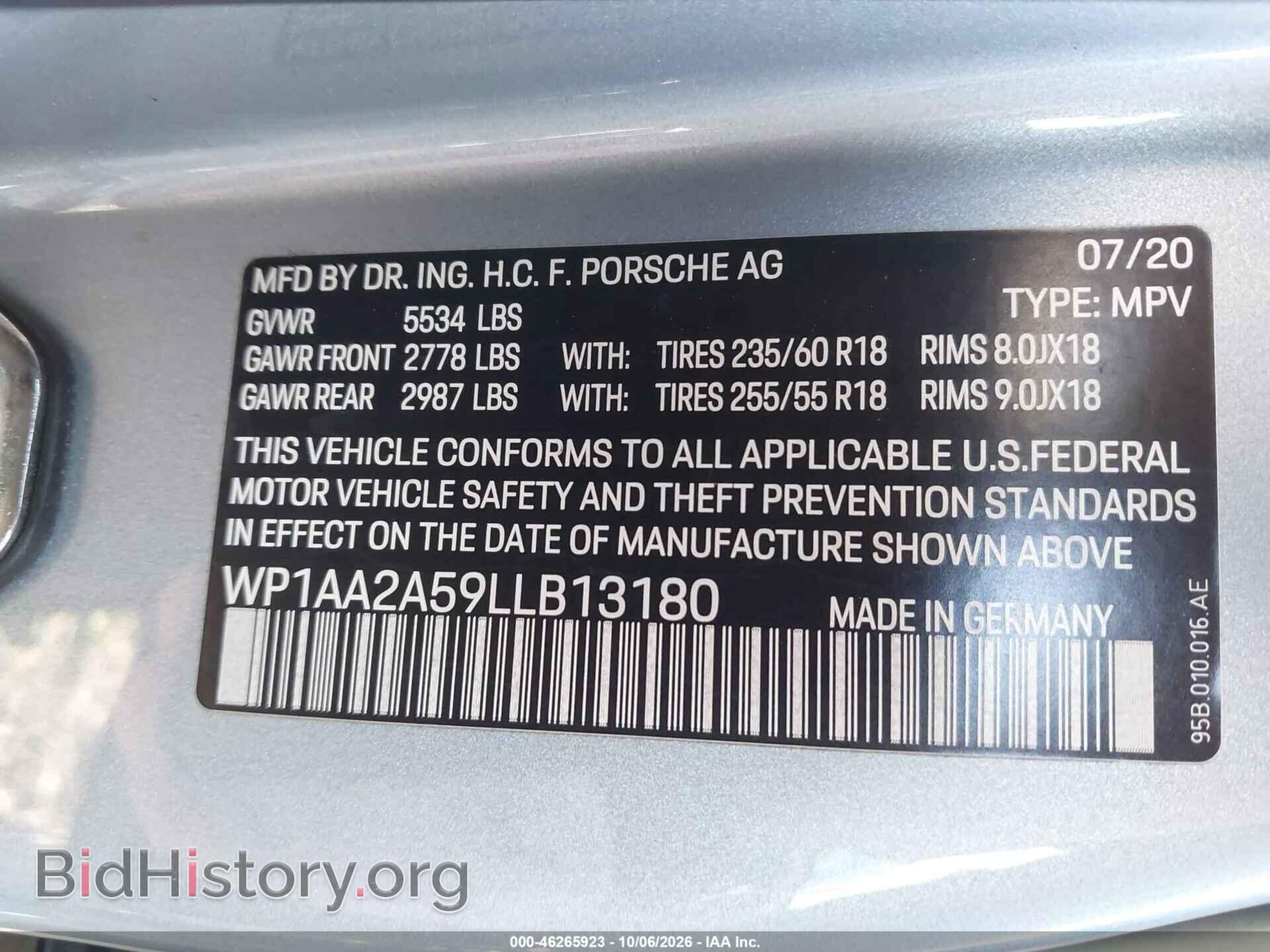 2020 PORSCHE MACAN - VIN: WP1AA2A59LLB13180 - Photo 9