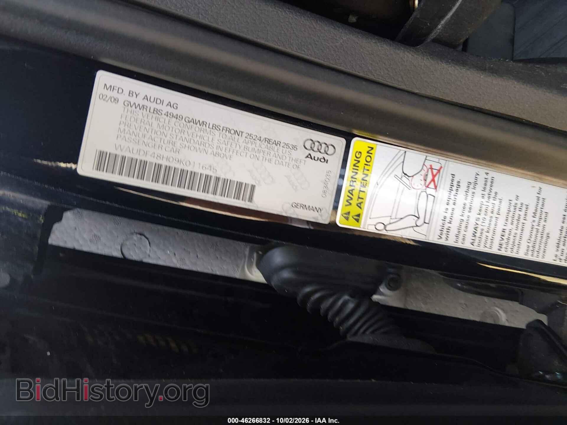 2009 AUDI A4 - VIN: WAUDF48H09K011645 - Фото 9