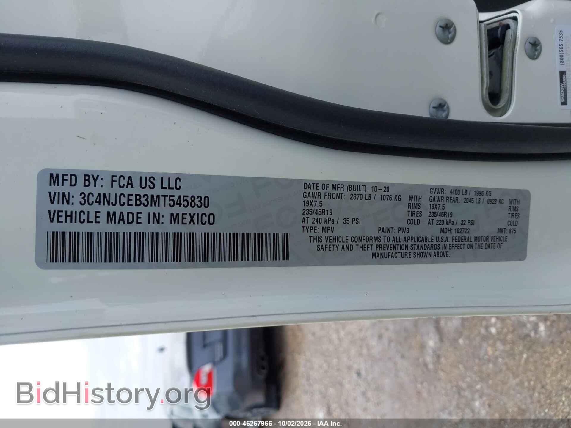 2021 JEEP COMPASS - VIN: 3C4NJCEB3MT545830 - Фото 9