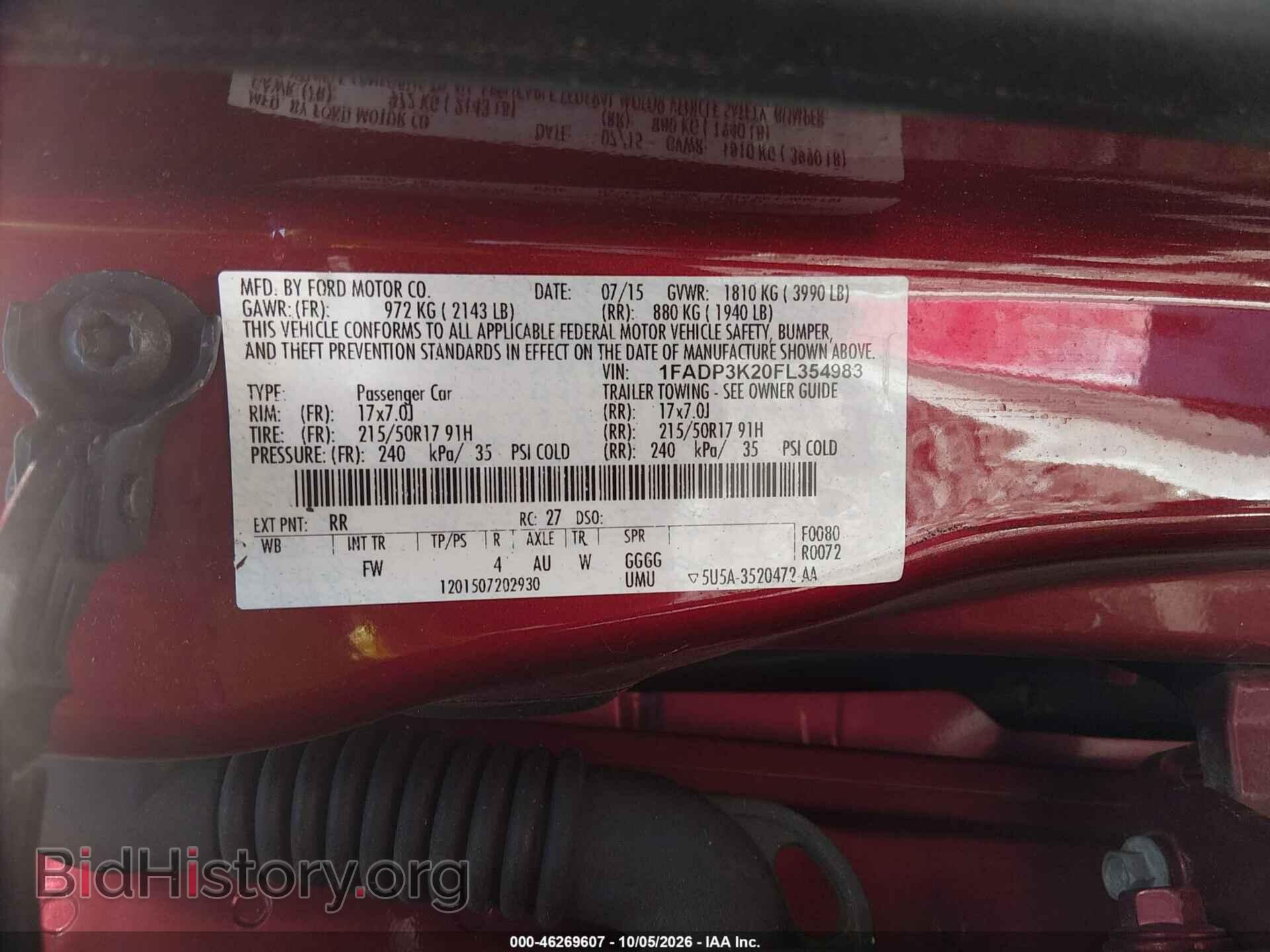 2015 FORD FOCUS - VIN: 1FADP3K20FL354983 - Photo 9