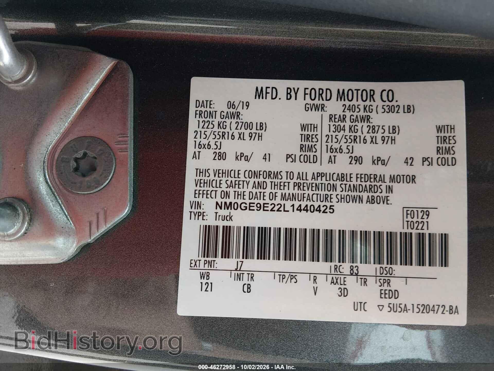 2020 FORD TRANSIT CONNECT - VIN: NM0GE9E22L1440425 - Photo 9