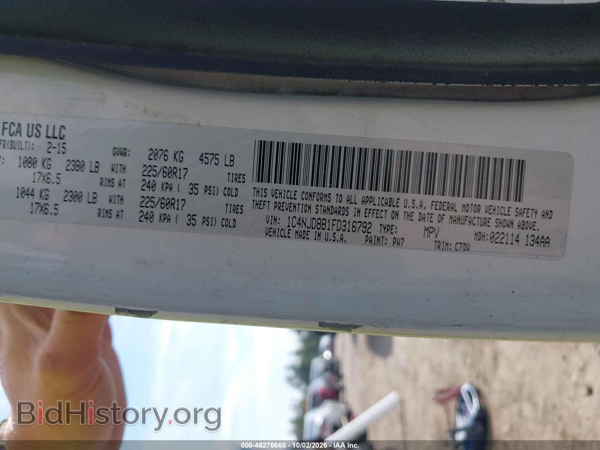 2015 JEEP COMPASS - VIN: 1C4NJDBB1FD316792 - Photo 9