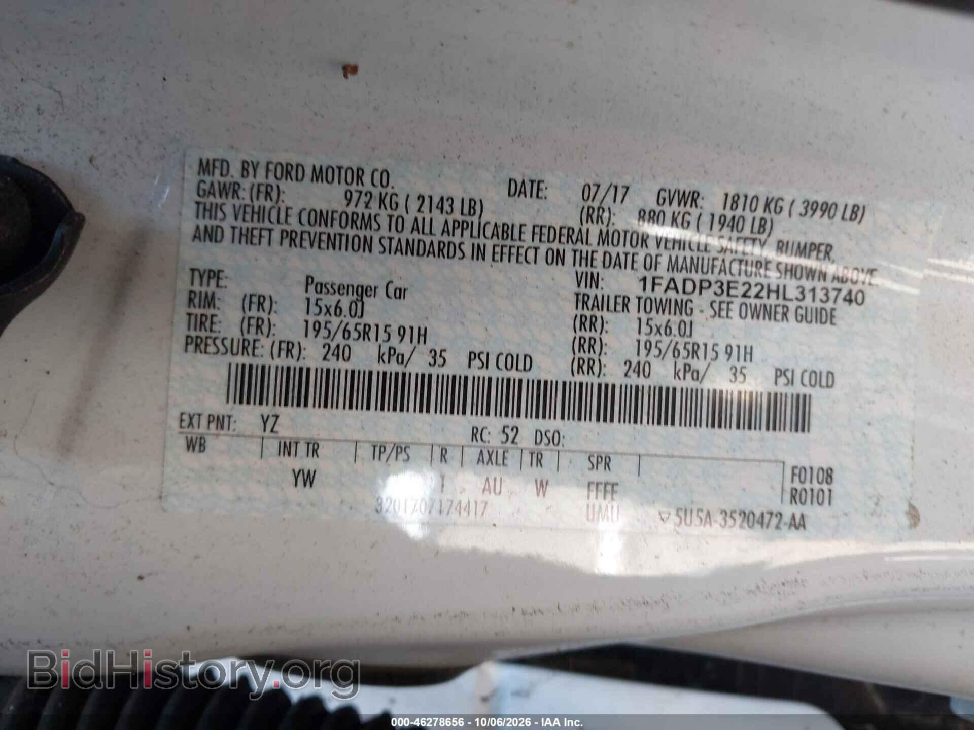 2017 FORD FOCUS - VIN: 1FADP3E22HL313740 - Фото 9