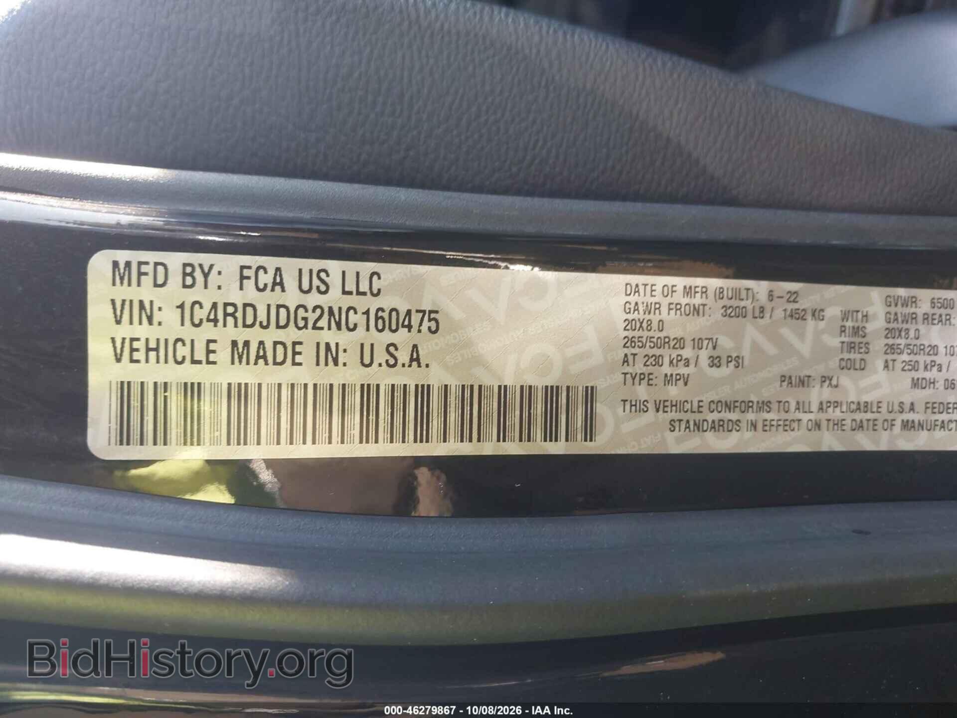 2022 DODGE DURANGO - VIN: 1C4RDJDG2NC160475 - Photo 9