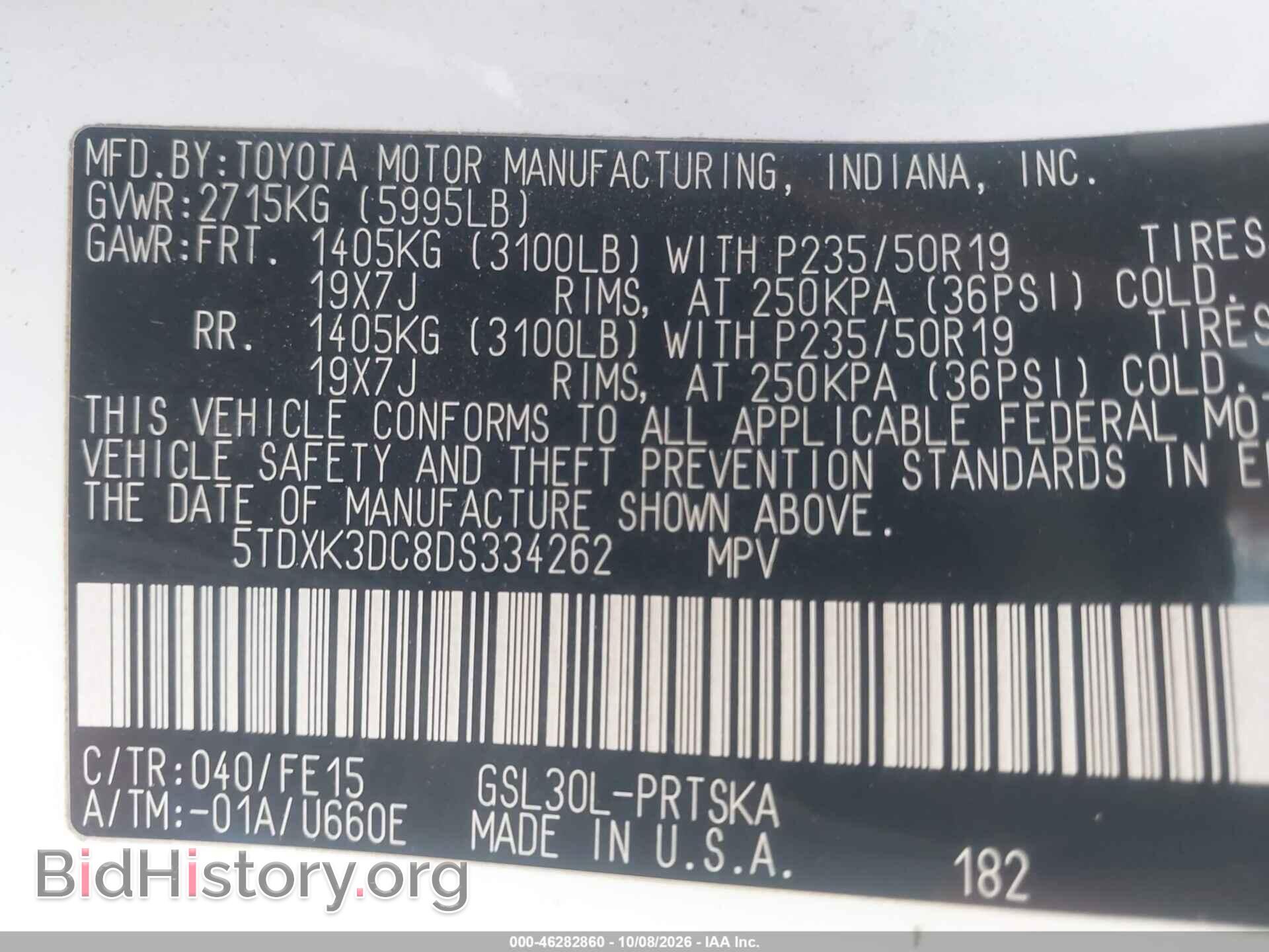 2013 TOYOTA SIENNA - VIN: 5TDXK3DC8DS334262 - Photo 9