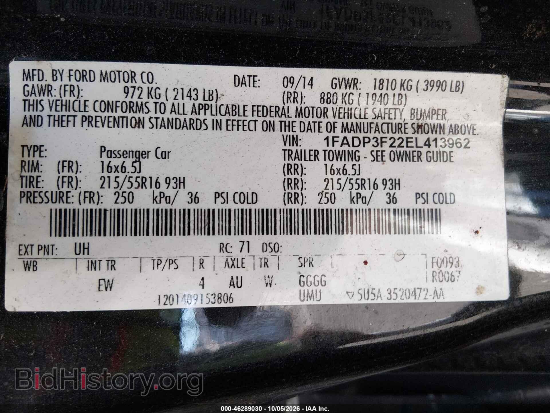 2014 FORD FOCUS - VIN: 1FADP3F22EL413962 - Photo 9