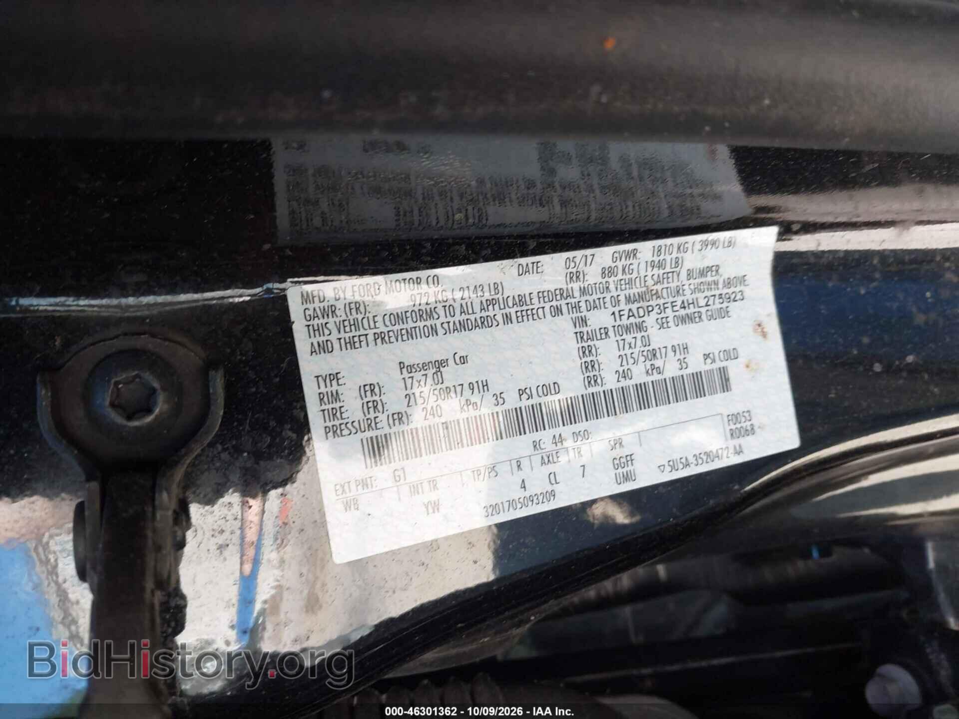 2017 FORD FOCUS - VIN: 1FADP3FE4HL275923 - Photo 9