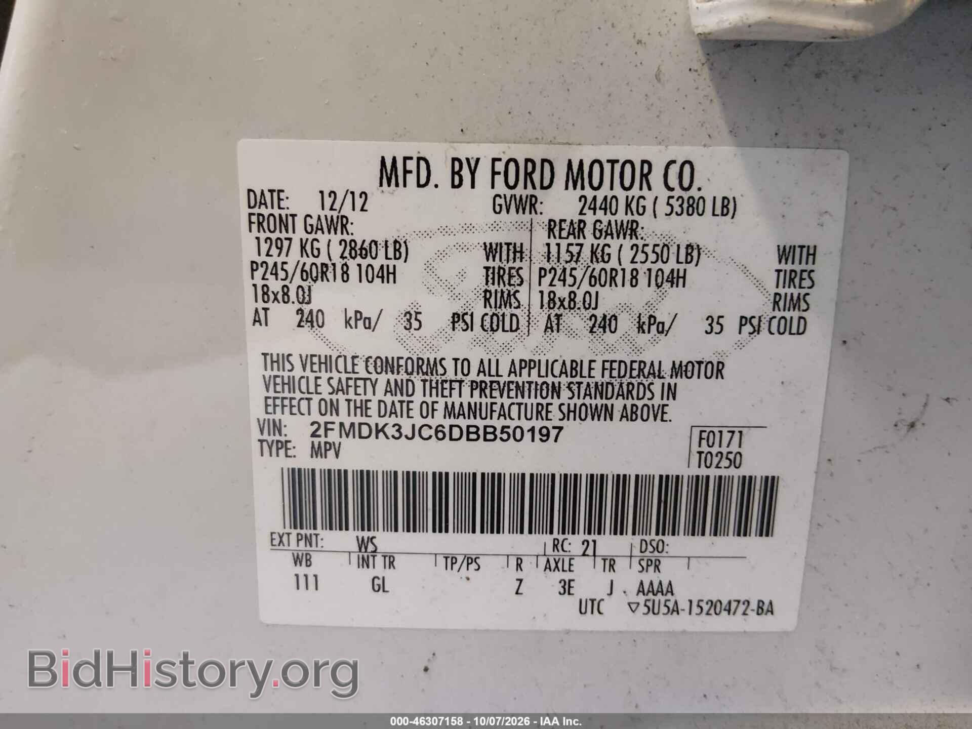 2013 FORD EDGE - VIN: 2FMDK3JC6DBB50197 - Photo 9