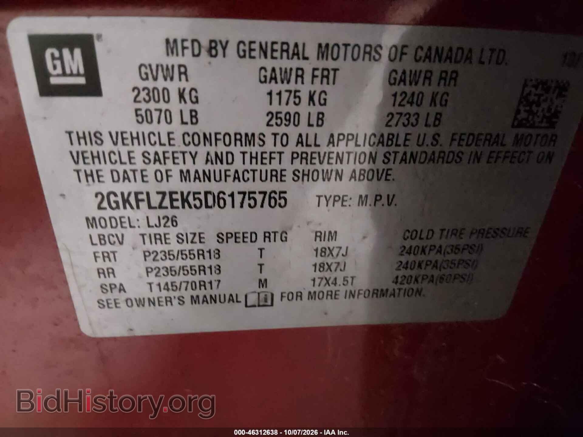 2013 GMC TERRAIN - VIN: 2GKFLZEK5D6175765 - Photo 9