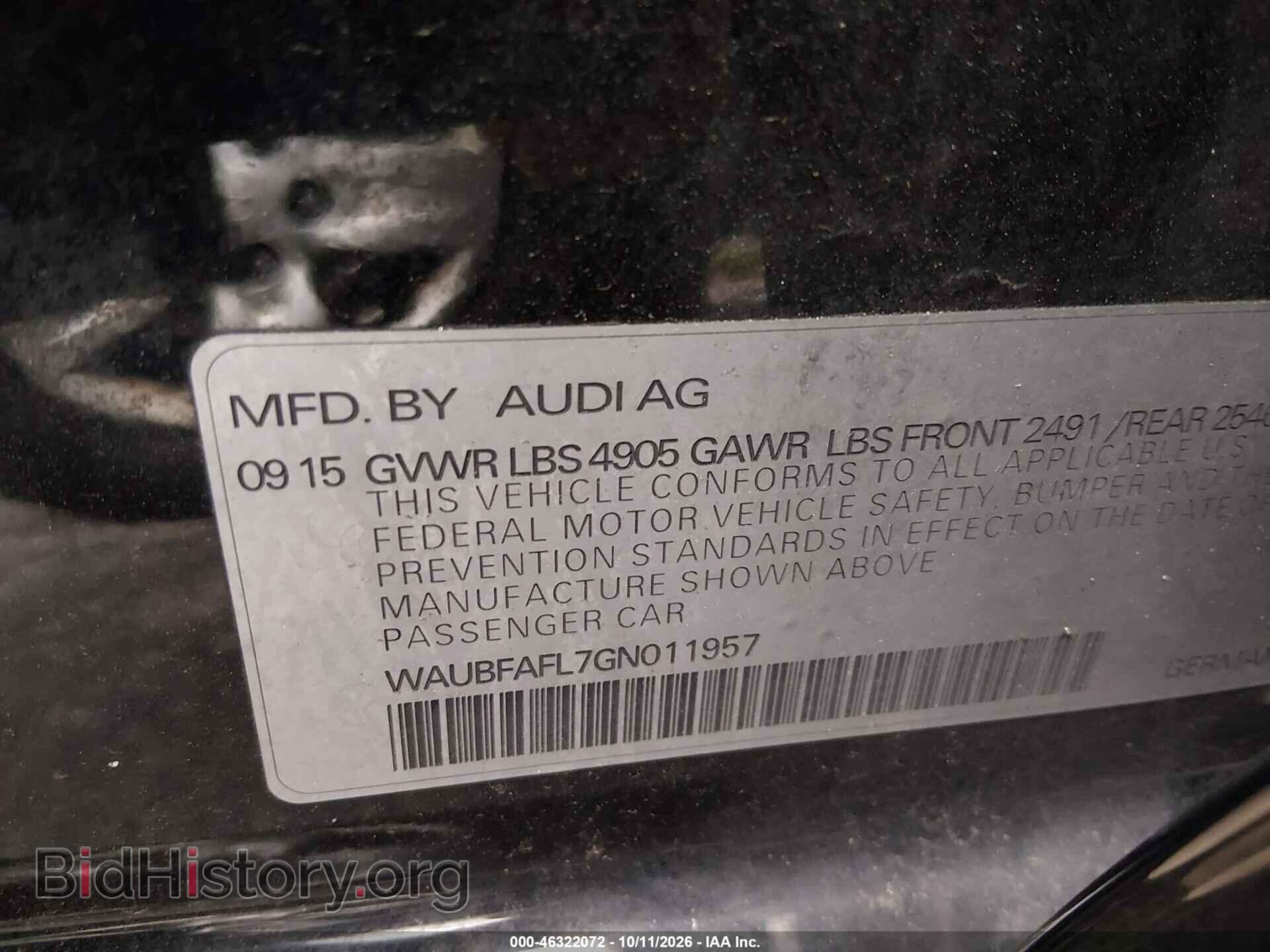 2016 AUDI A4 - VIN: WAUBFAFL7GN011957 - Photo 9