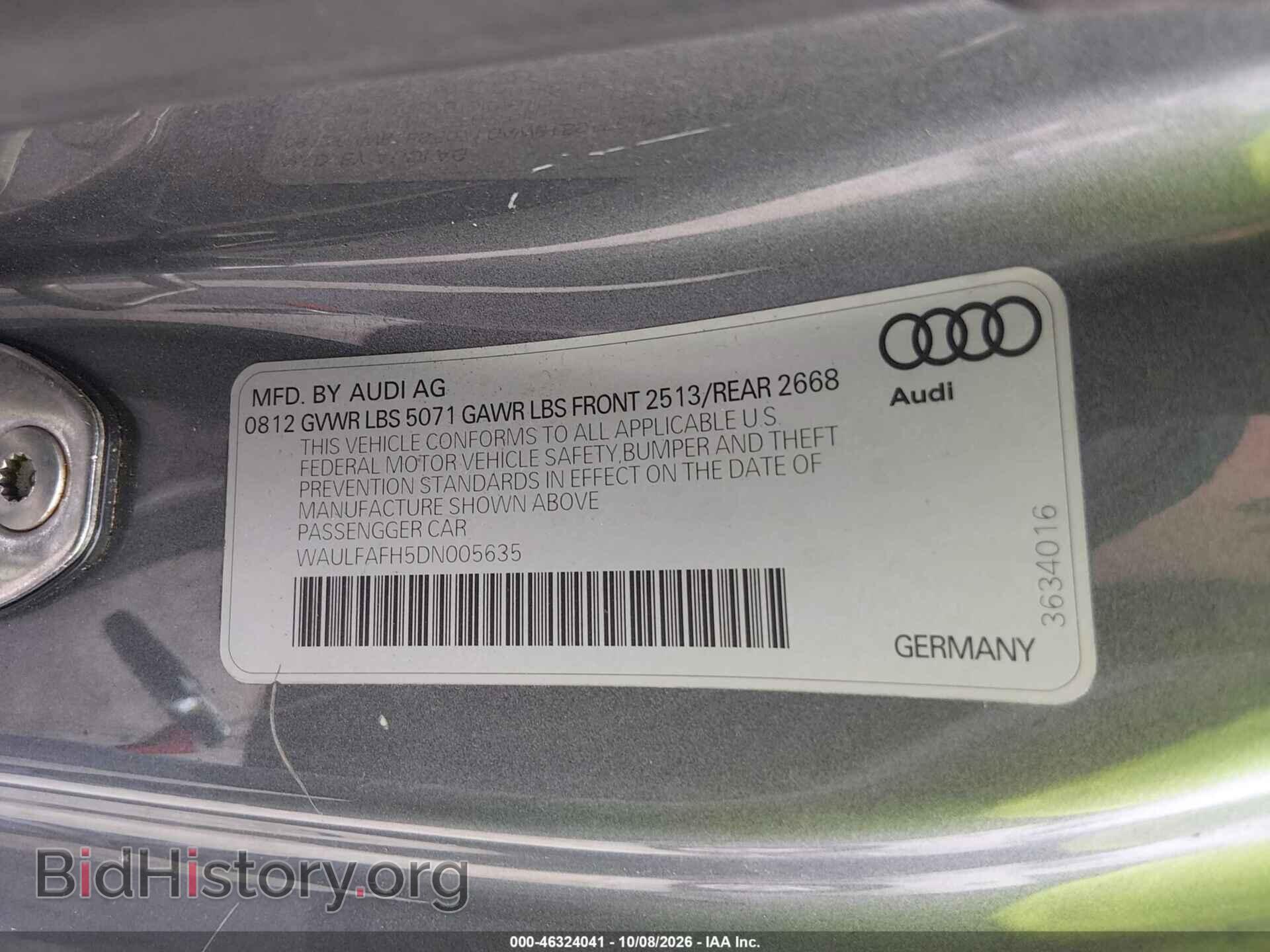2013 AUDI A5 - VIN: WAULFAFH5DN005635 - Фото 9
