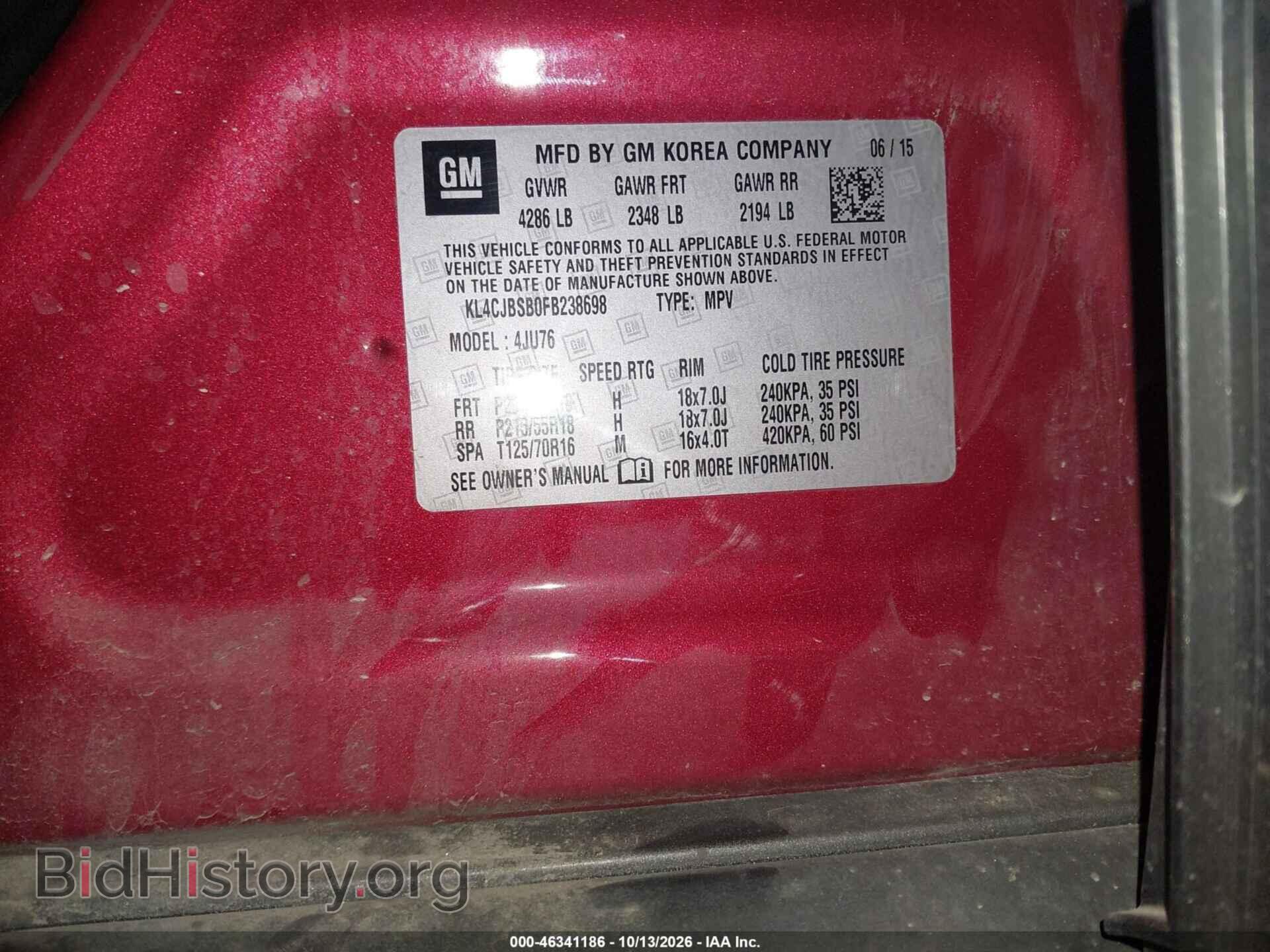 2015 BUICK ENCORE - VIN: KL4CJBSB0FB238698 - Photo 9