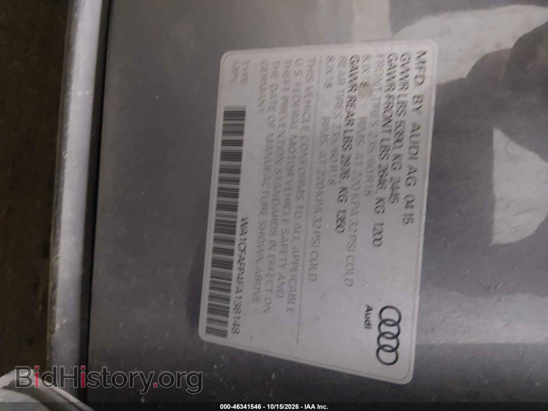 2015 AUDI Q5 - VIN: WA1CFAFP4FA136148 - Photo 9