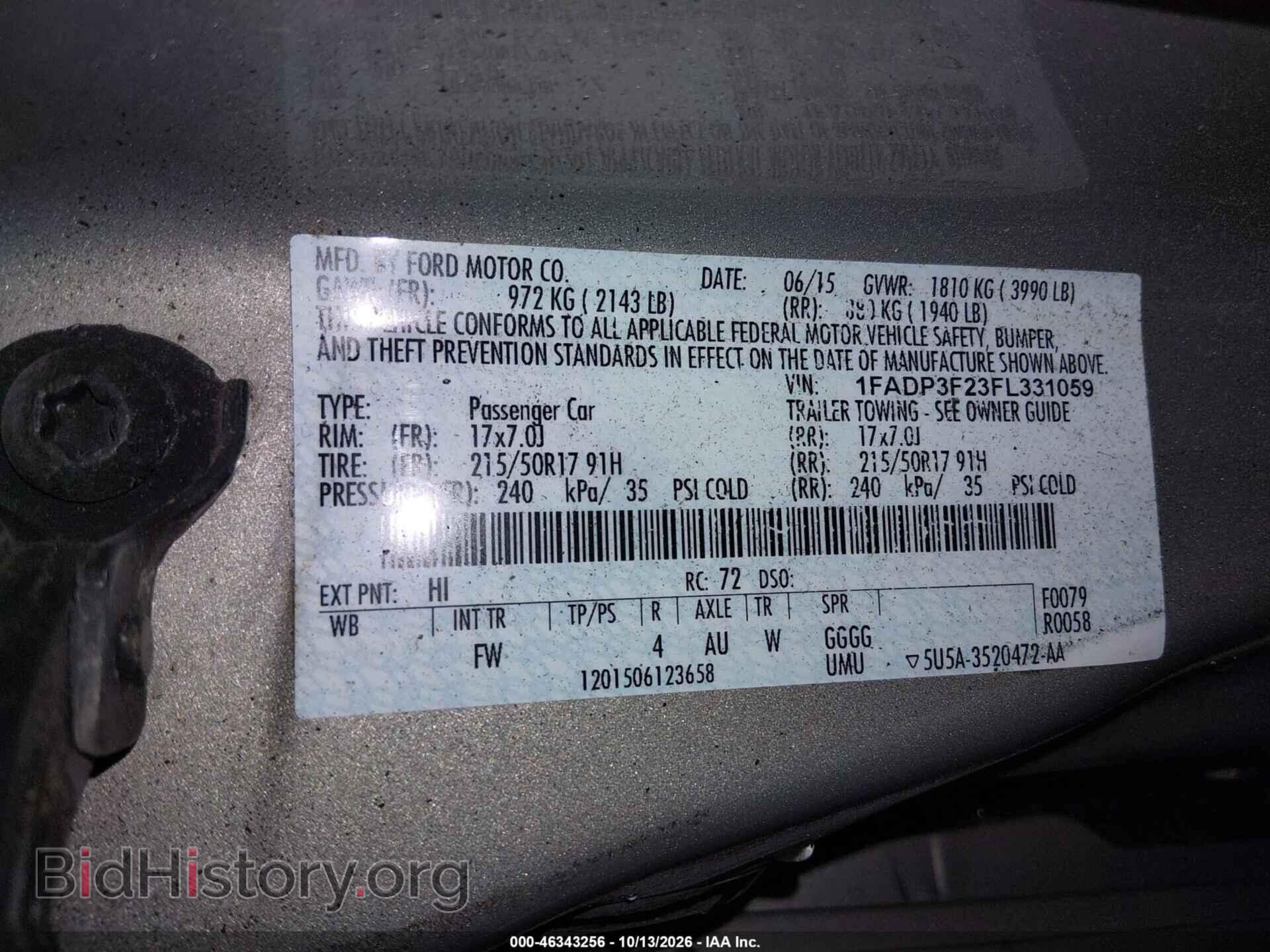 2015 FORD FOCUS - VIN: 1FADP3F23FL331059 - Photo 9