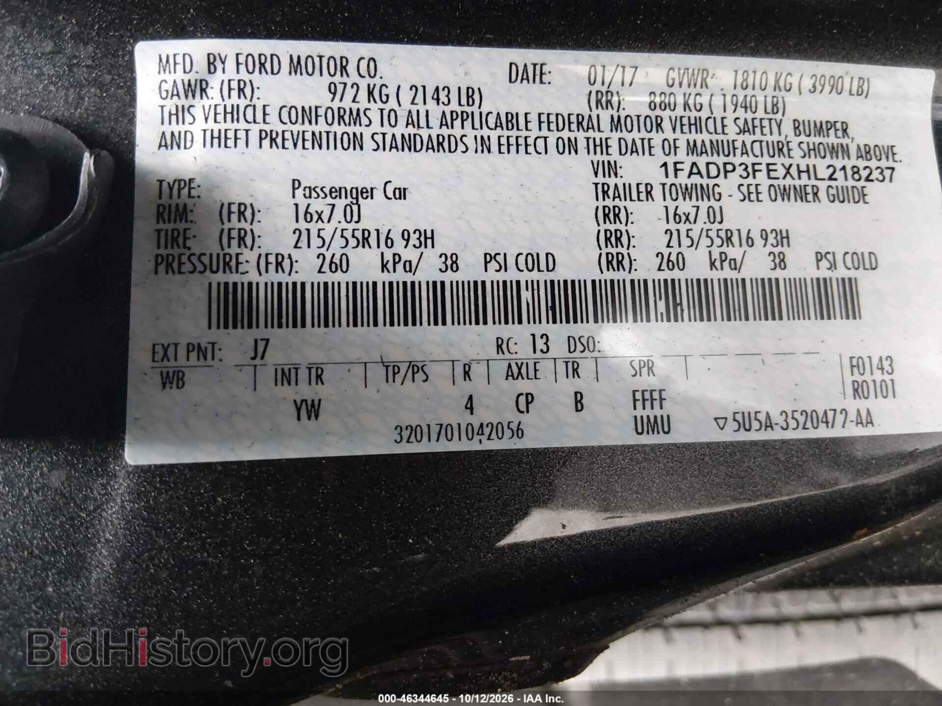 2017 FORD FOCUS - VIN: 1FADP3FEXHL218237 - Photo 9