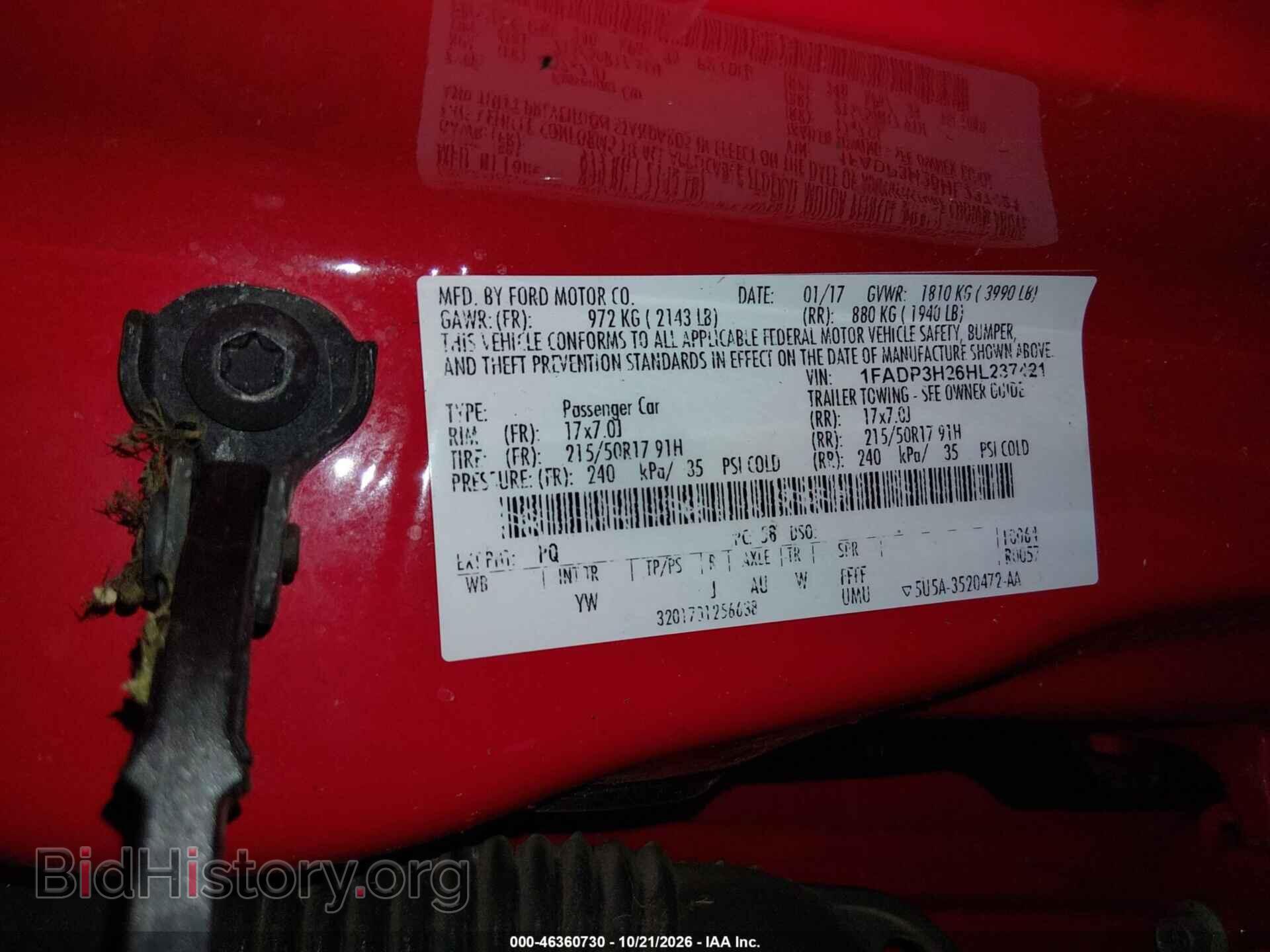 2017 FORD FOCUS - VIN: 1FADP3H26HL237421 - Photo 9