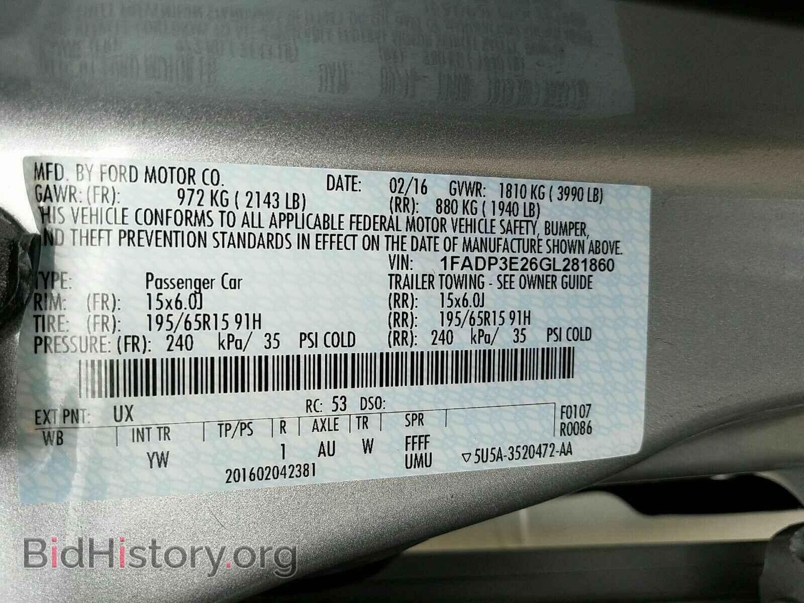 2016 Ford Focus - VIN: 1FADP3E26GL281860 - Фото 6