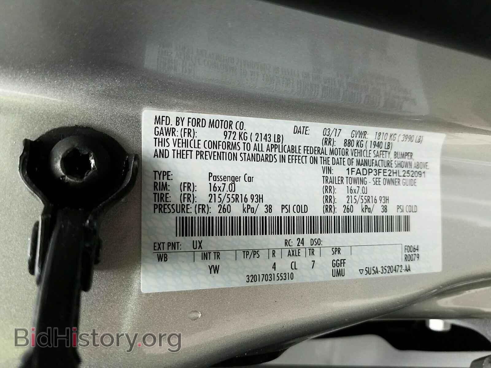 2017 Ford Focus - VIN: 1FADP3FE2HL252091 - Фото 6