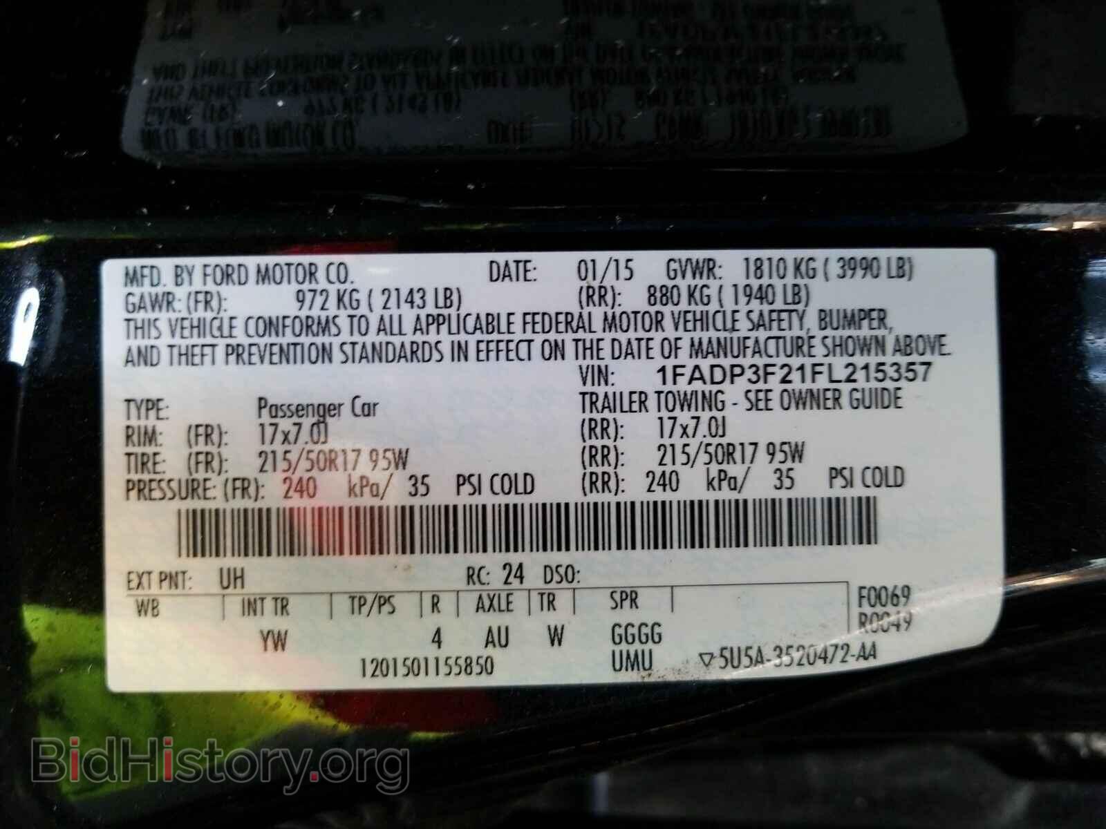 2015 Ford Focus - VIN: 1FADP3F21FL215357 - Фото 6