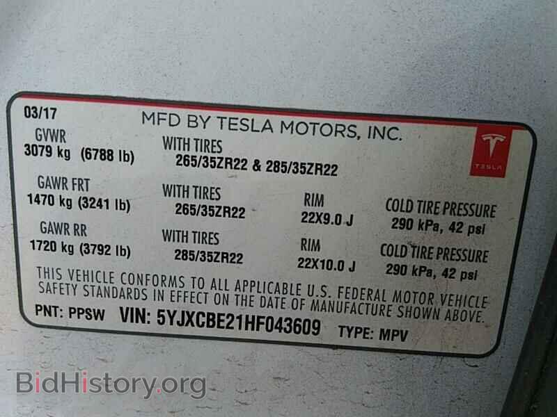2017 Tesla Model X - VIN: 5YJXCBE21HF043609 - Photo 6