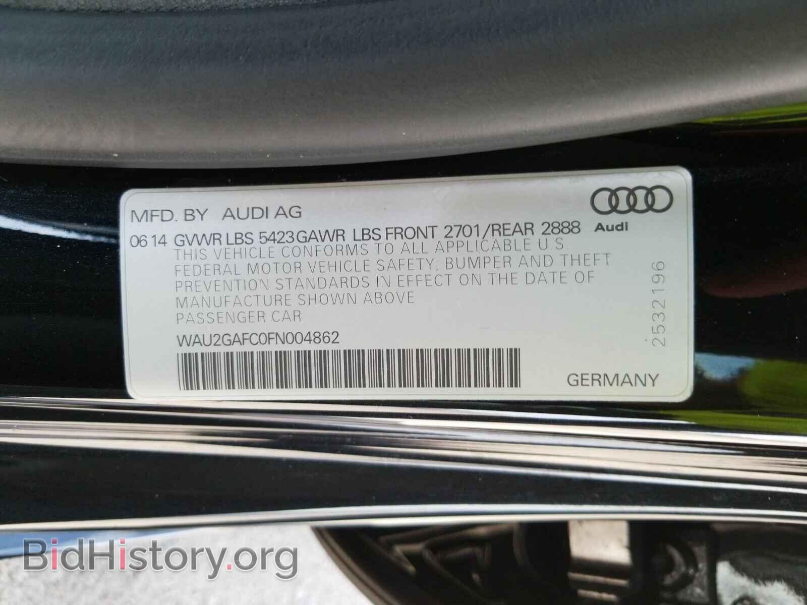 2015 Audi A7 - VIN: WAU2GAFC0FN004862 - Фото 6