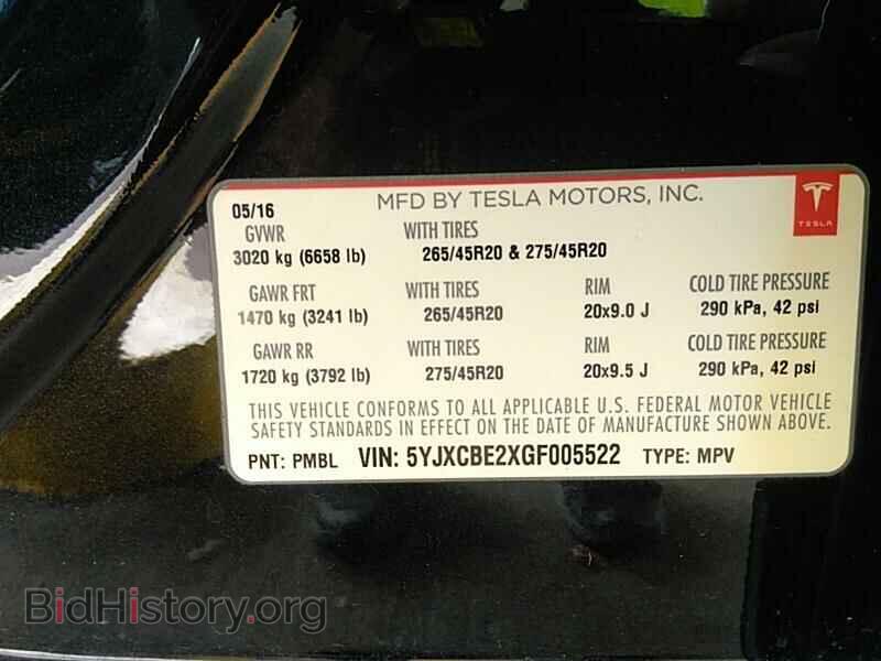 2016 Tesla Model X - VIN: 5YJXCBE2XGF005522 - Photo 6