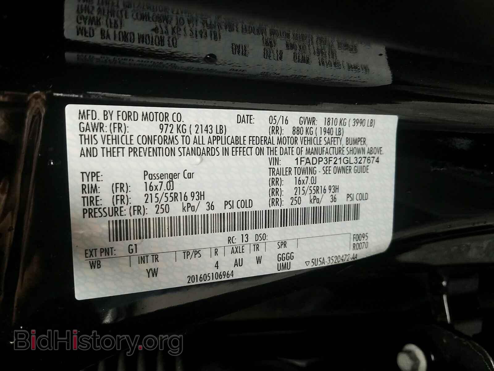 2016 Ford Focus - VIN: 1FADP3F21GL327674 - Фото 6