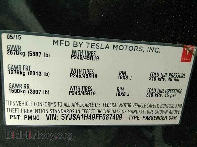 2015 Tesla Model S - VIN: 5YJSA1H49FF087409 - Фото 6