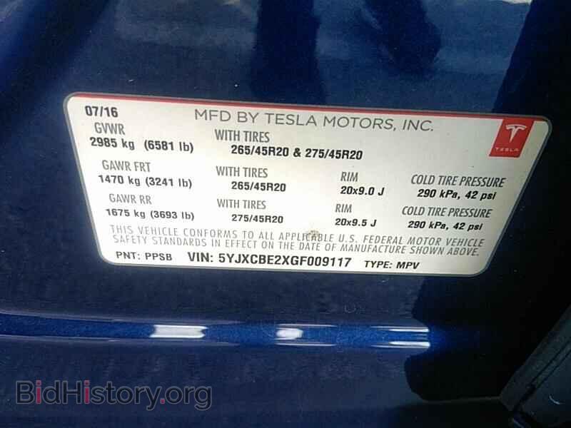 2016 Tesla Model X - VIN: 5YJXCBE2XGF009117 - Фото 6