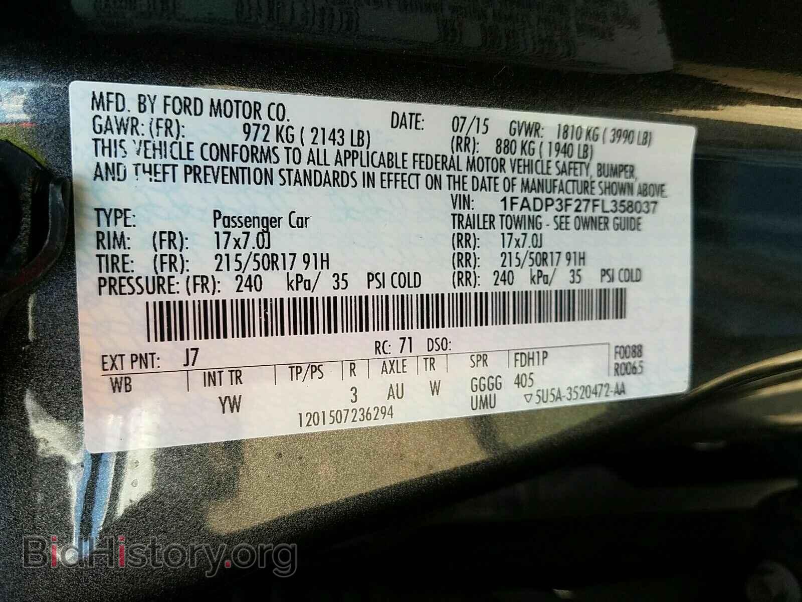 2015 Ford Focus - VIN: 1FADP3F27FL358037 - Фото 6