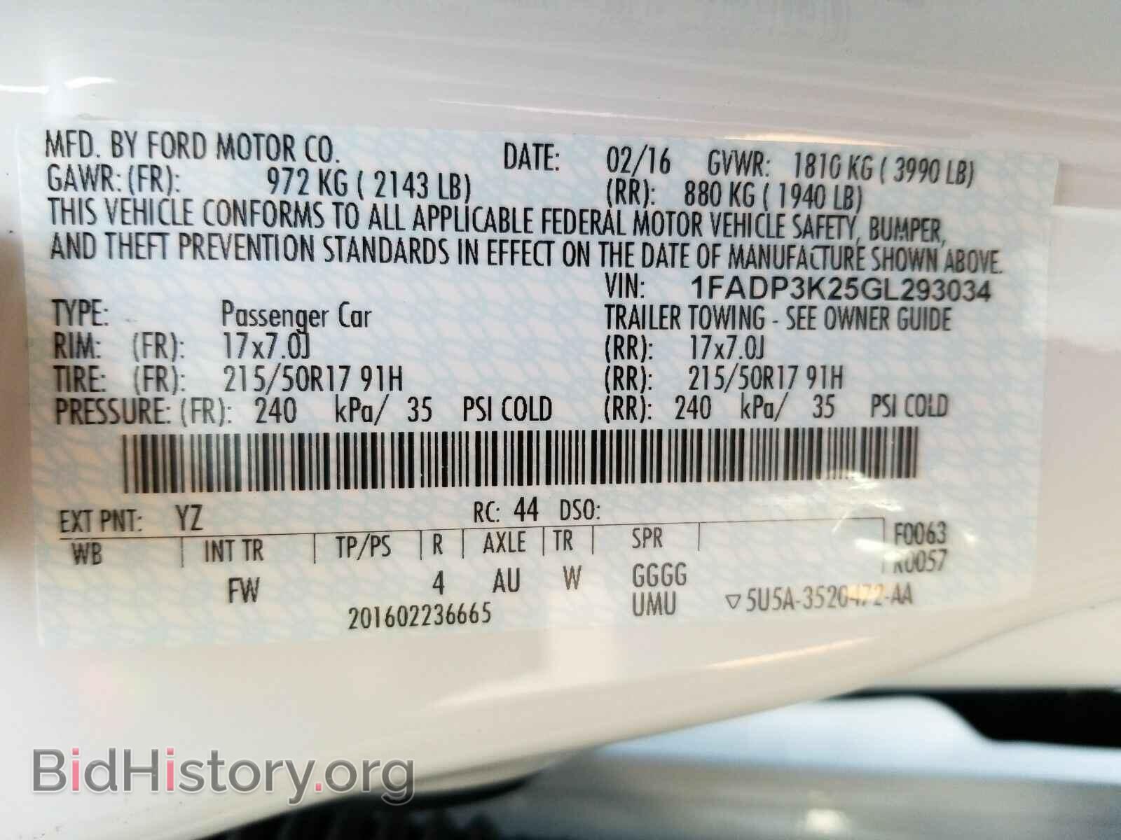2016 Ford Focus - VIN: 1FADP3K25GL293034 - Фото 6